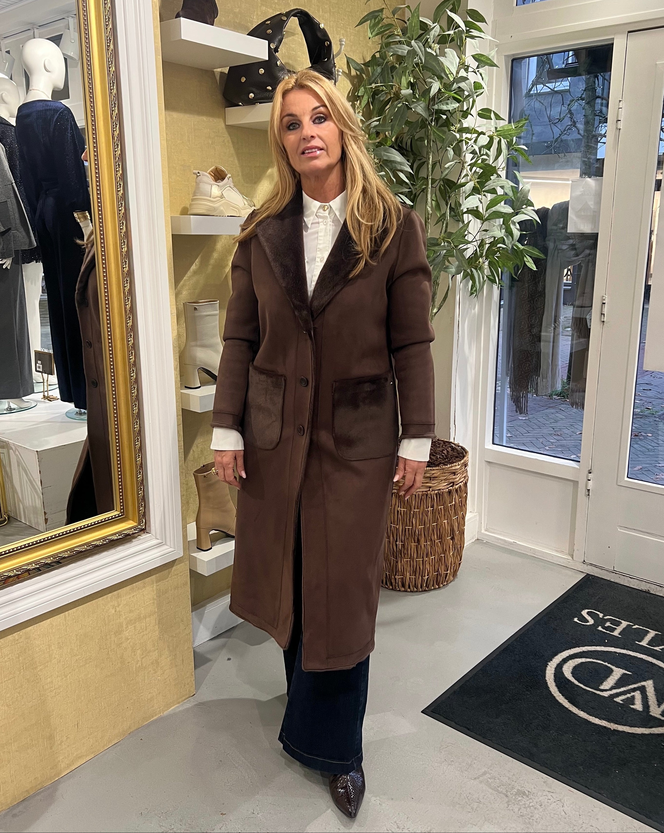 Rinascimento Reversible faux fur jas bruin