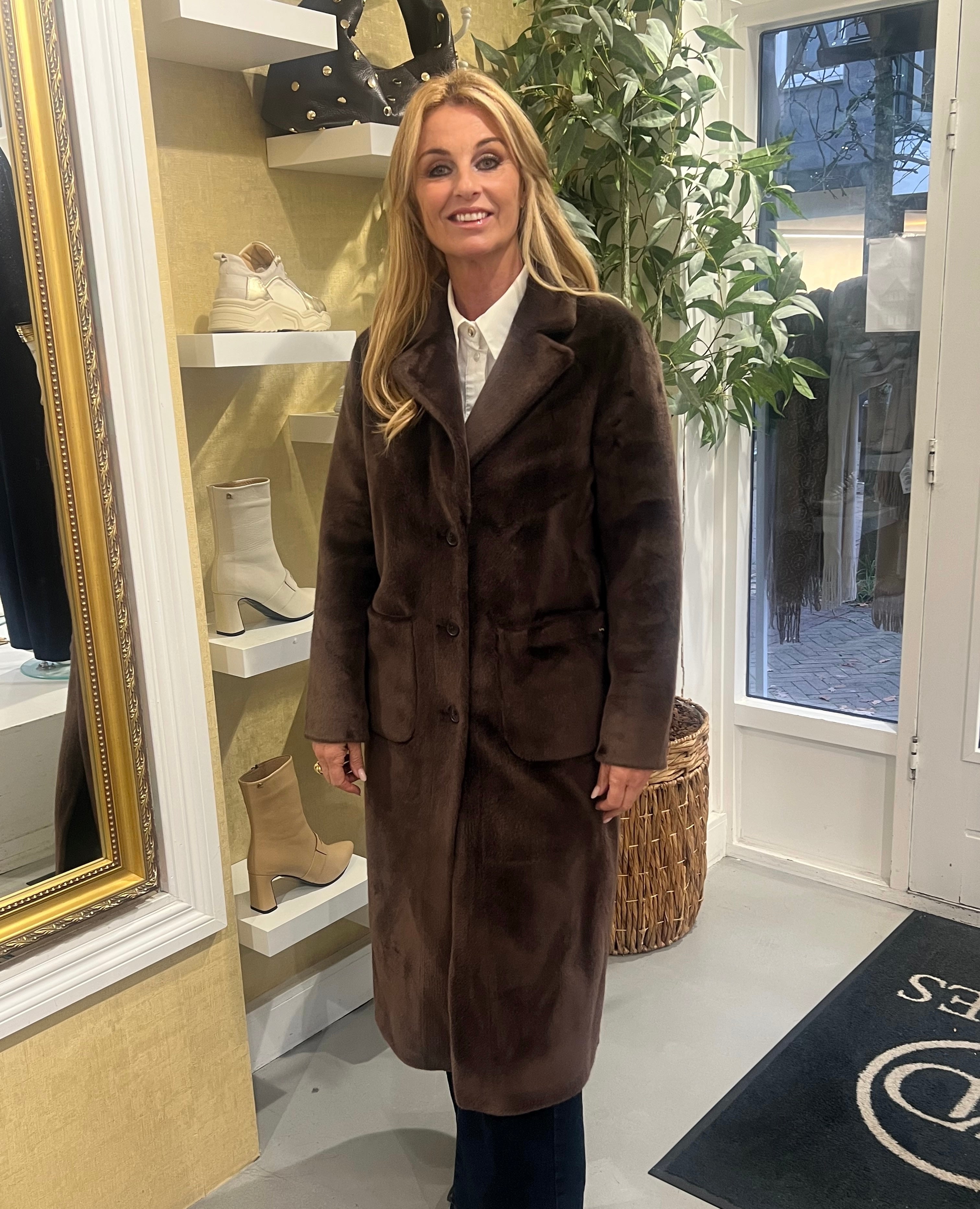 Rinascimento Reversible faux fur jas bruin