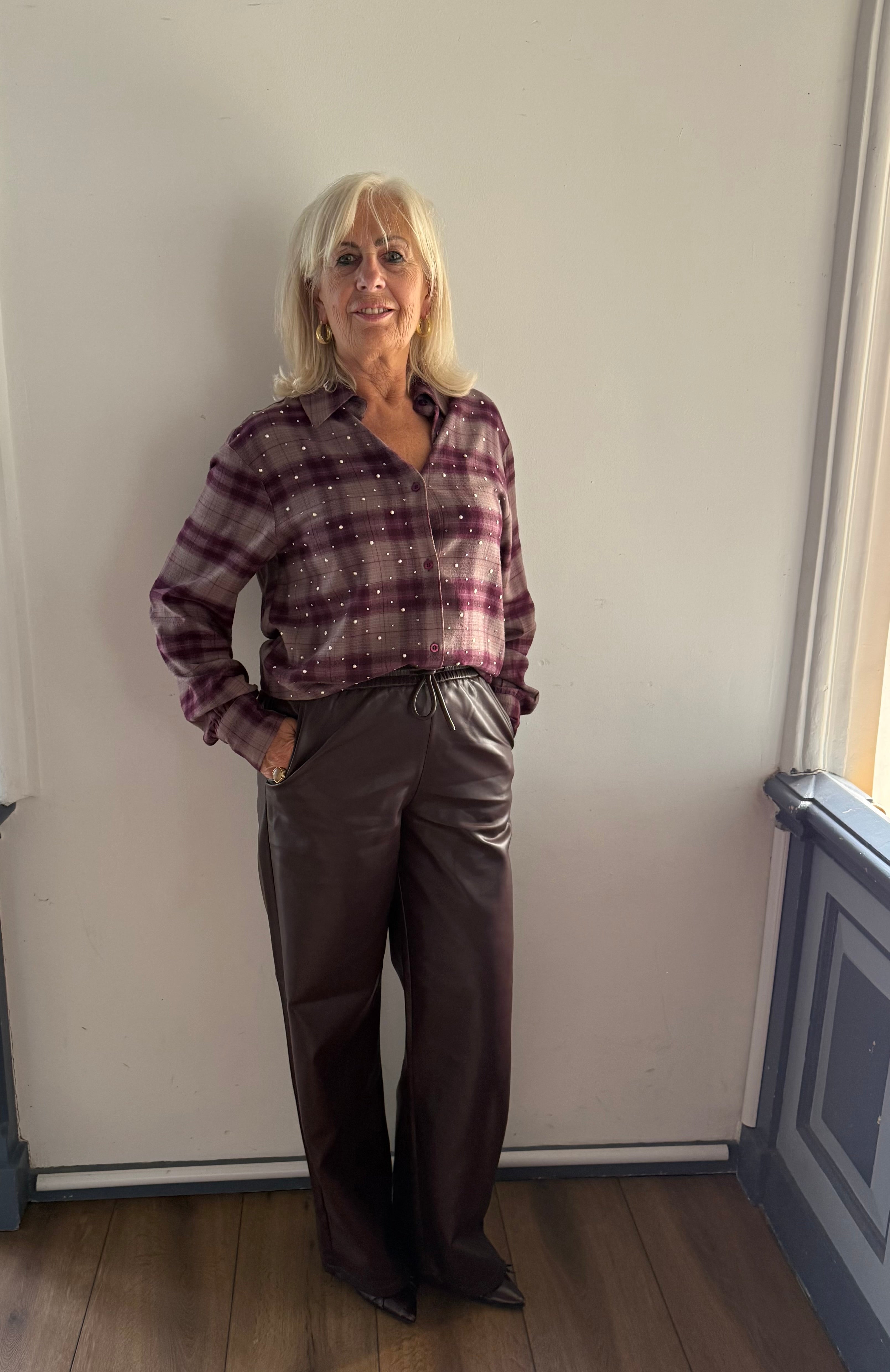 Silvian Heach Leather Look Broek – Bordeaux