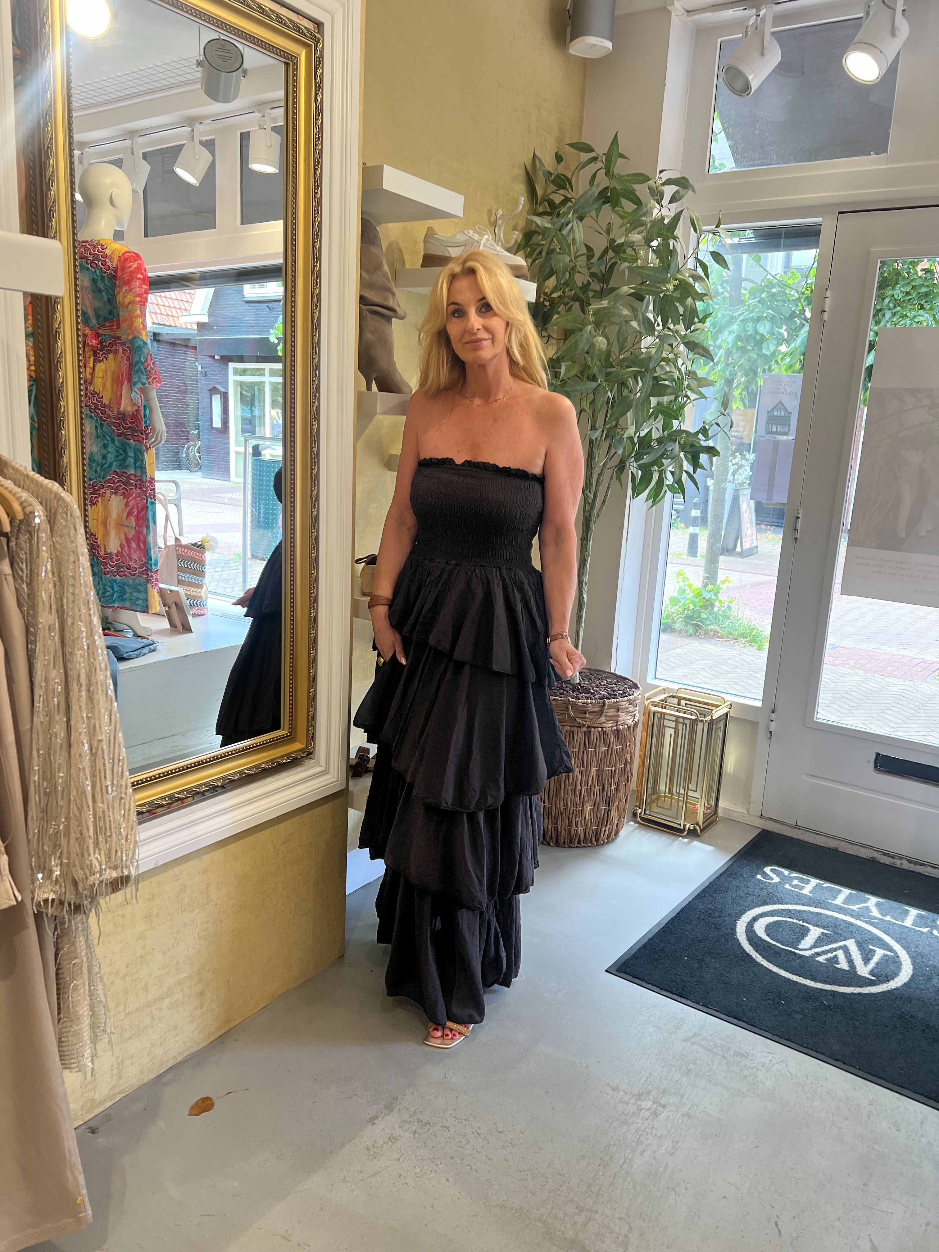 MVD Ruffle Maxi Jurk Bruin