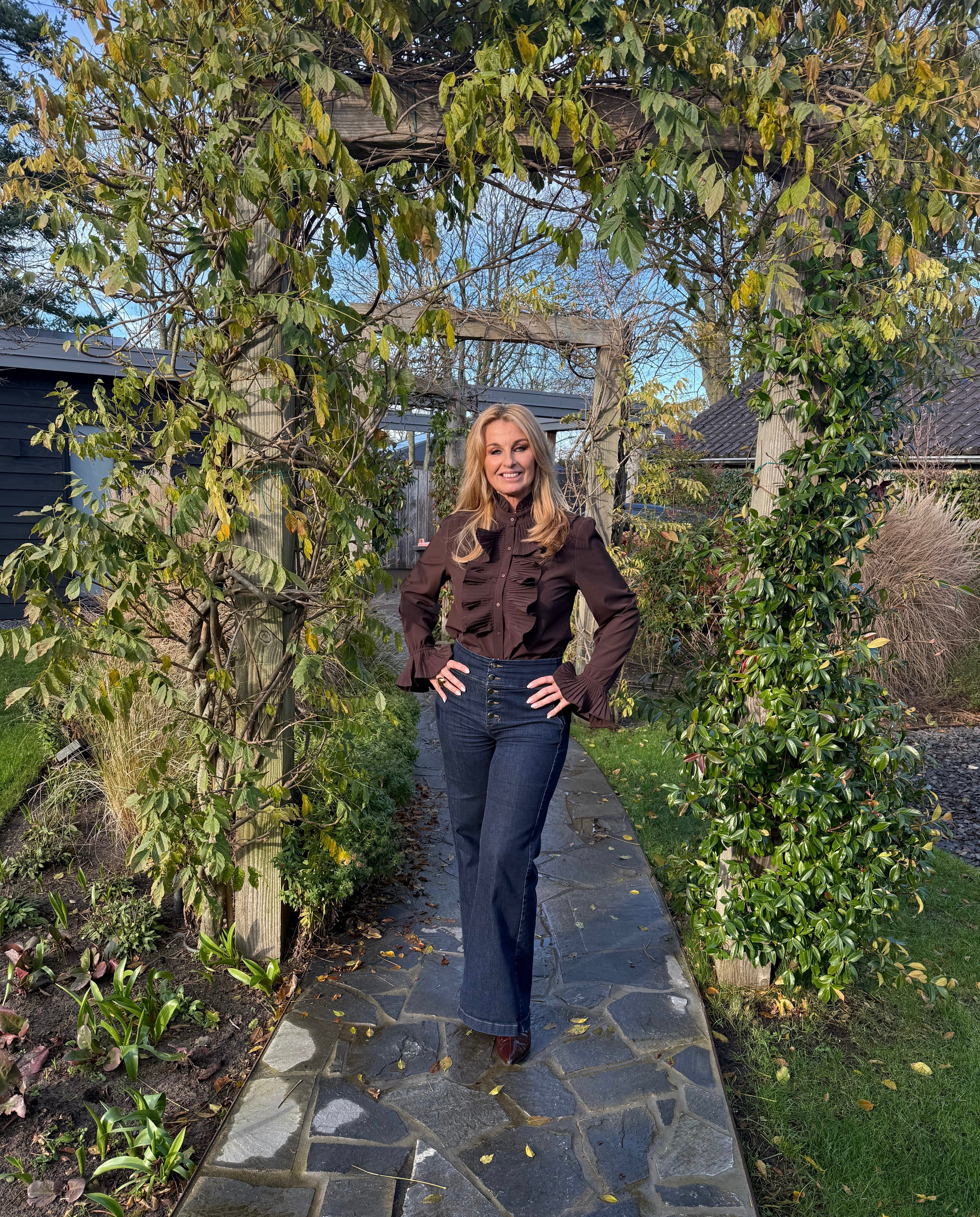 MVD Clothes Ruche blouse bruin