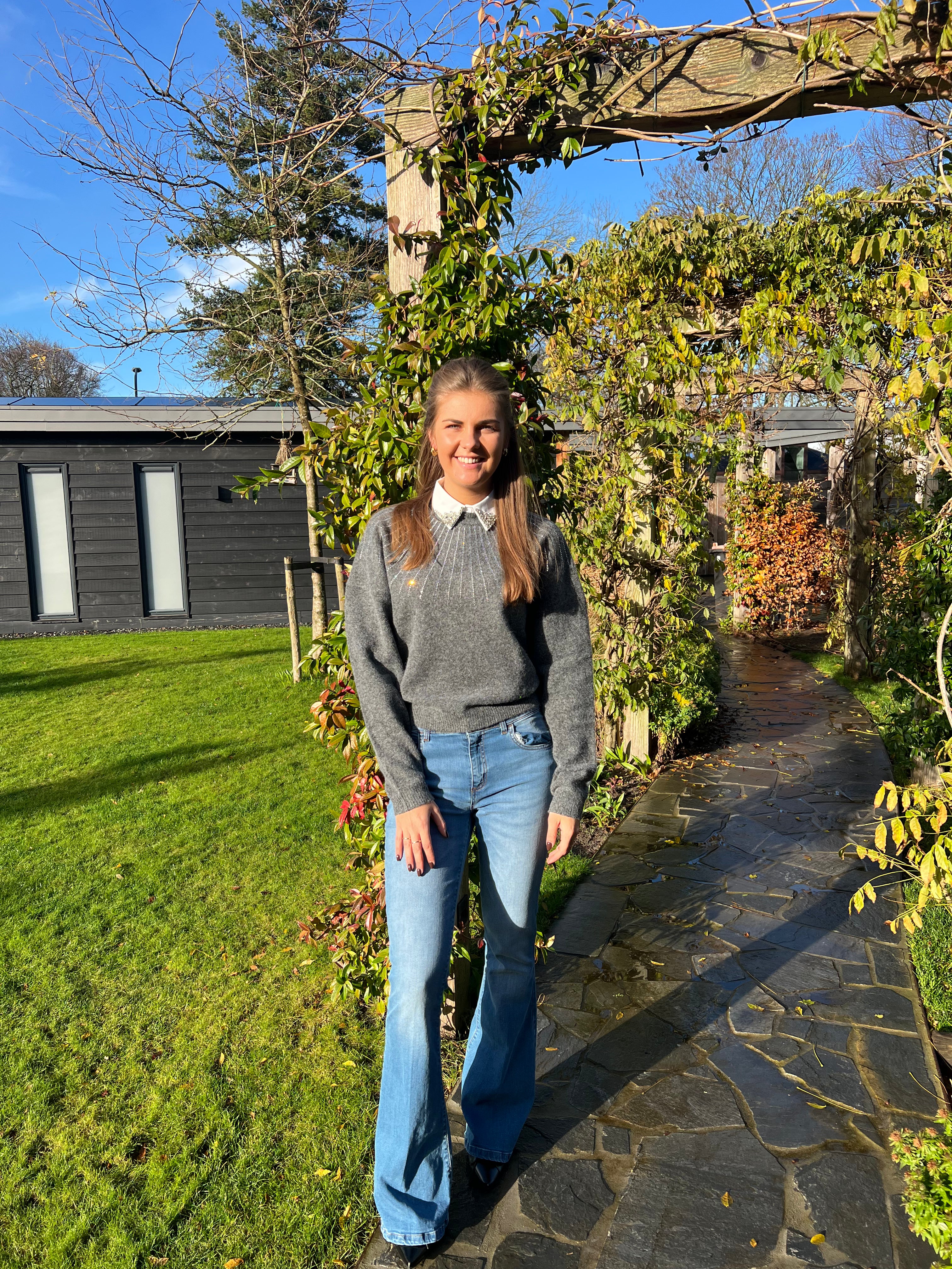 MVD Los kraagje met strass details wit