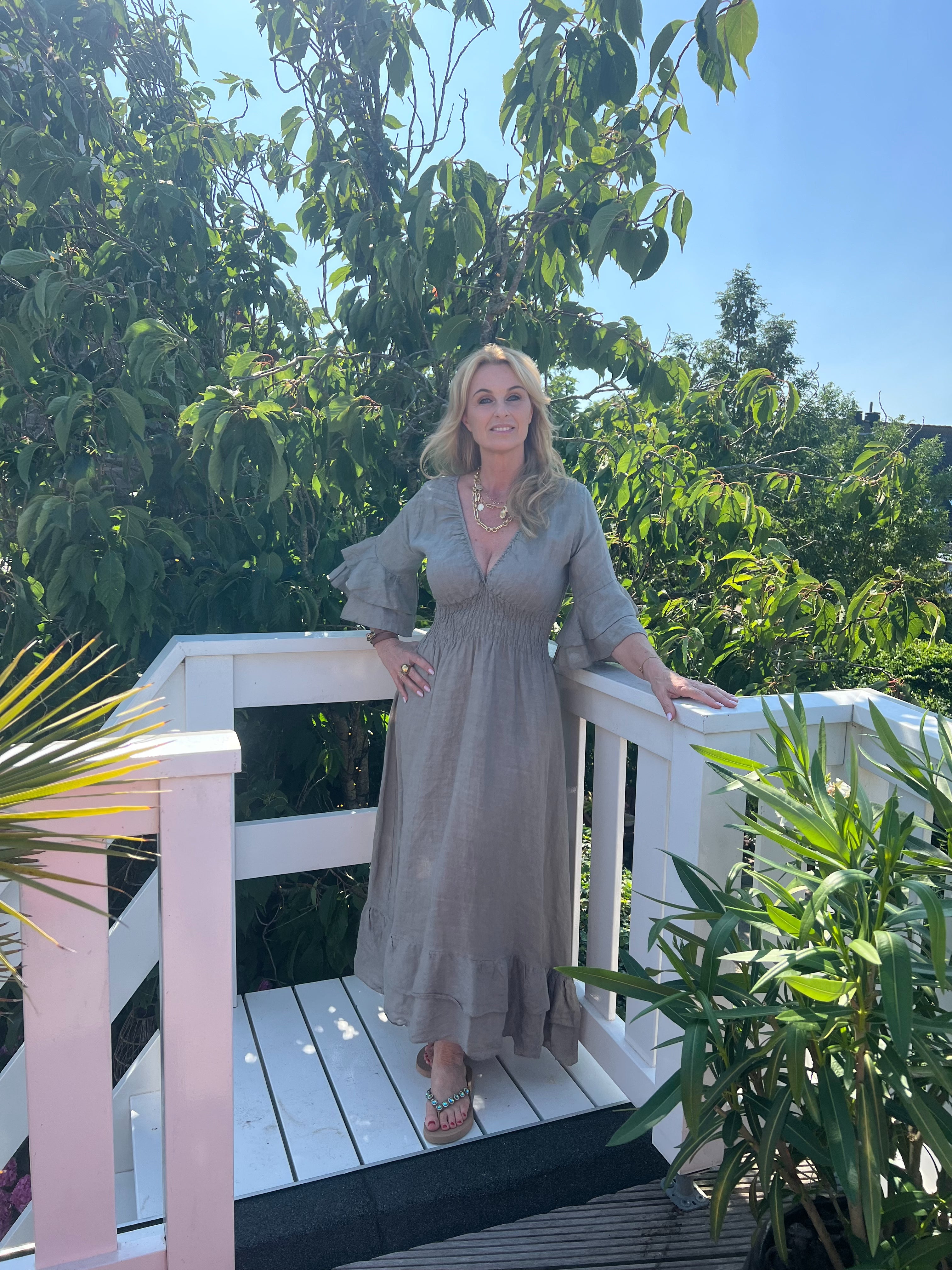 MVD Linen Maxi Dress Bella Taupe