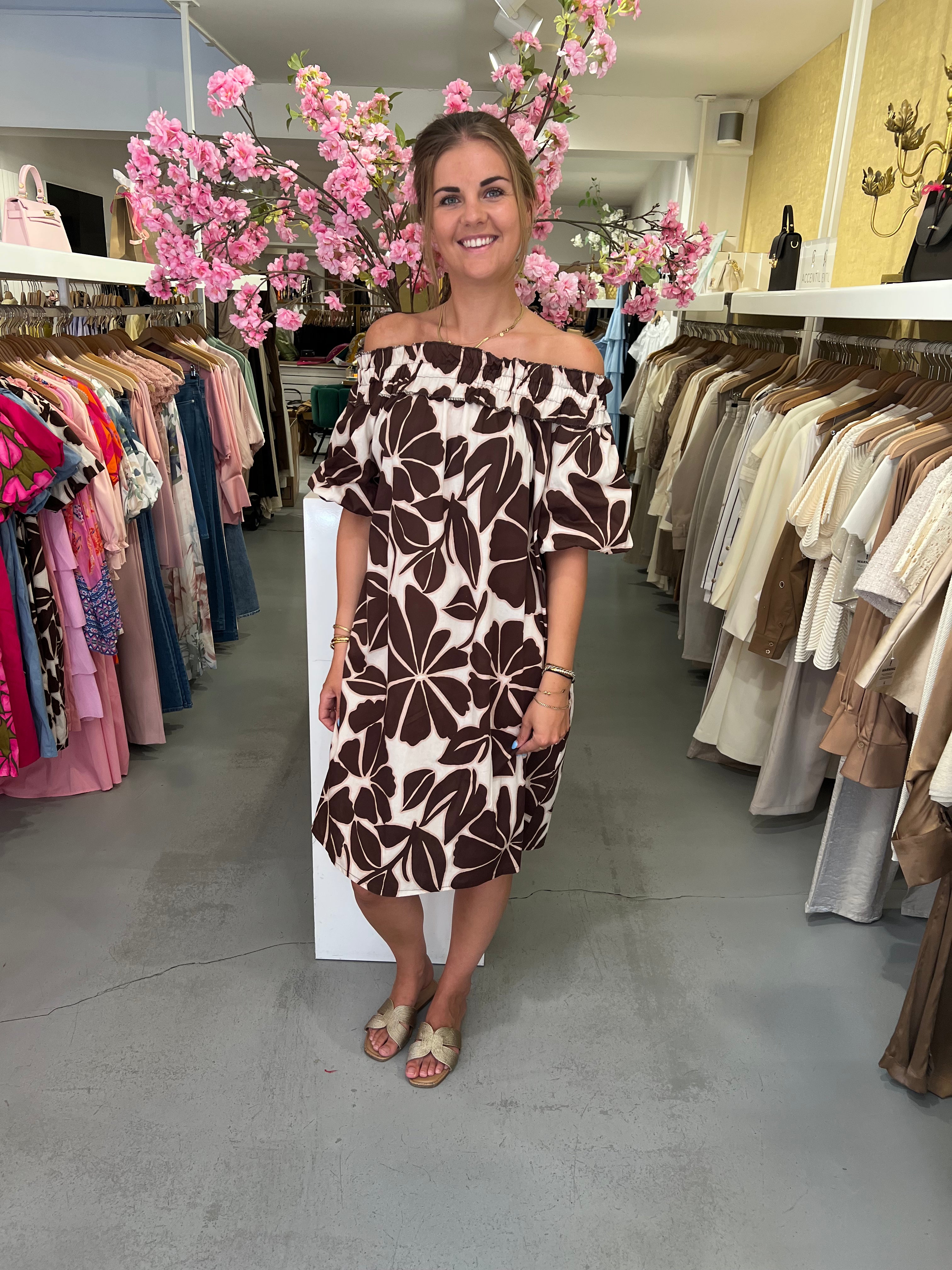 MVD Ibiza Midi Jurk Bruin Print