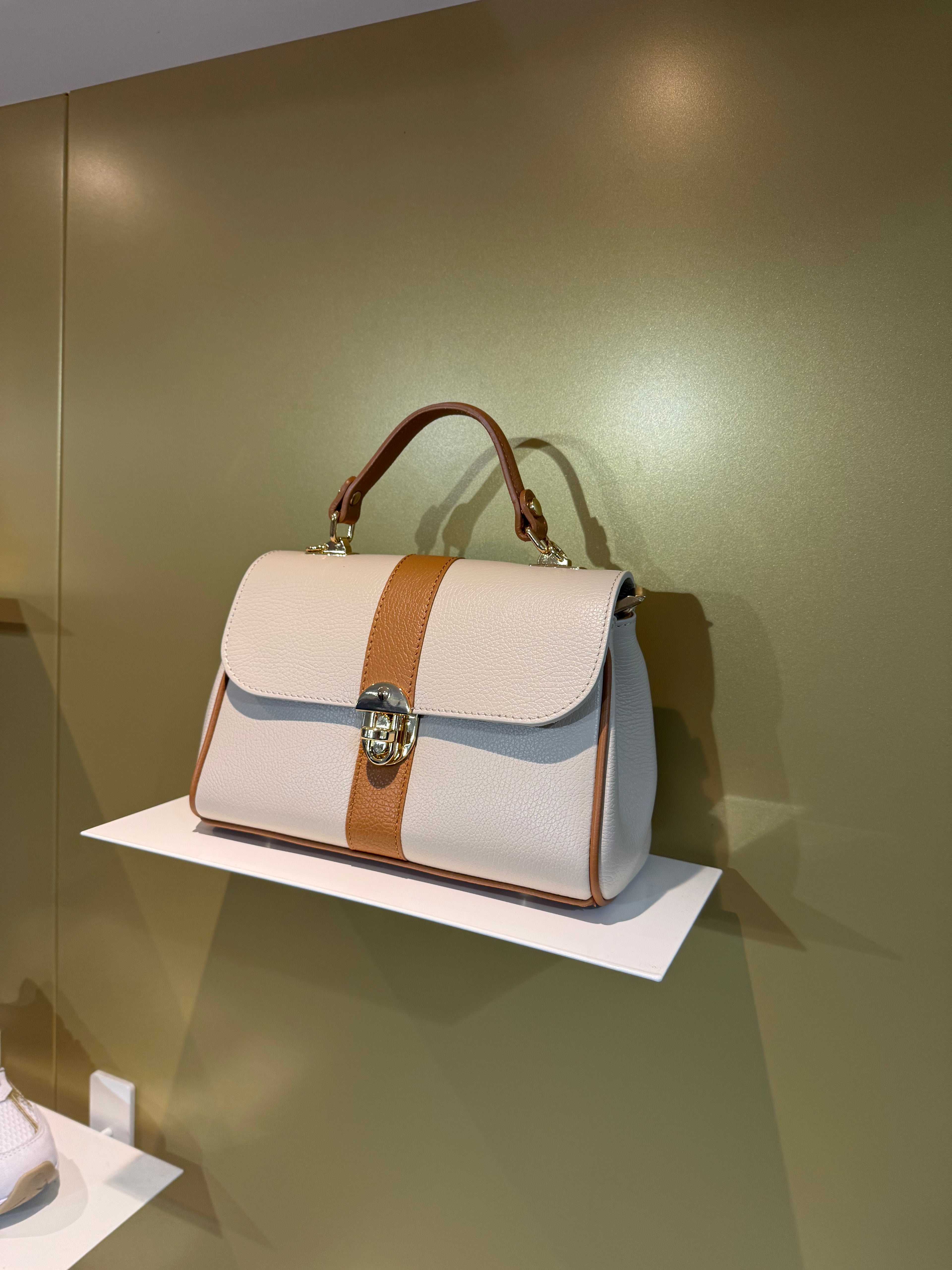 MVD Leather Classic Bag – Ivory & Tan