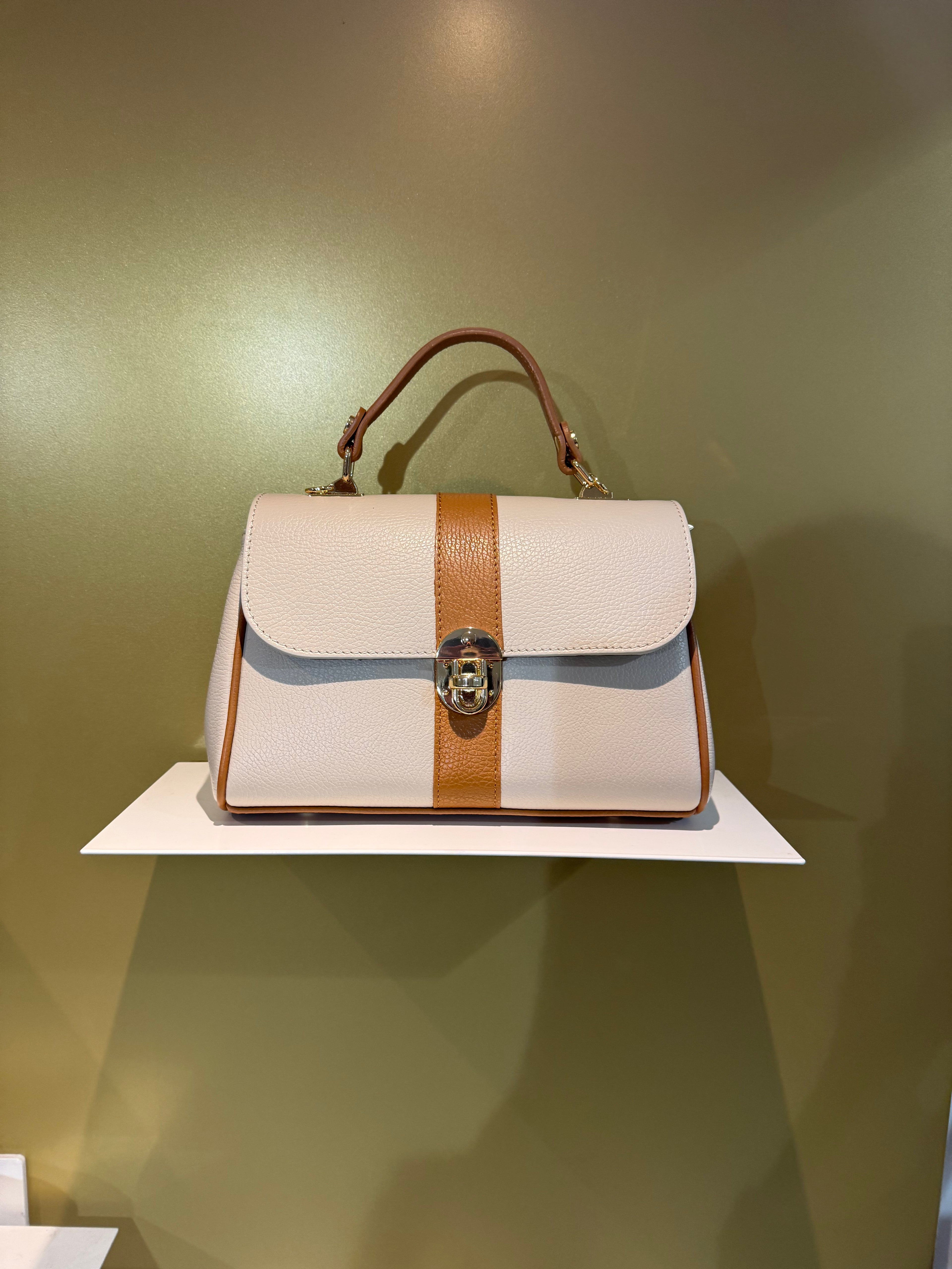 MVD Leather Classic Bag – Ivory & Tan