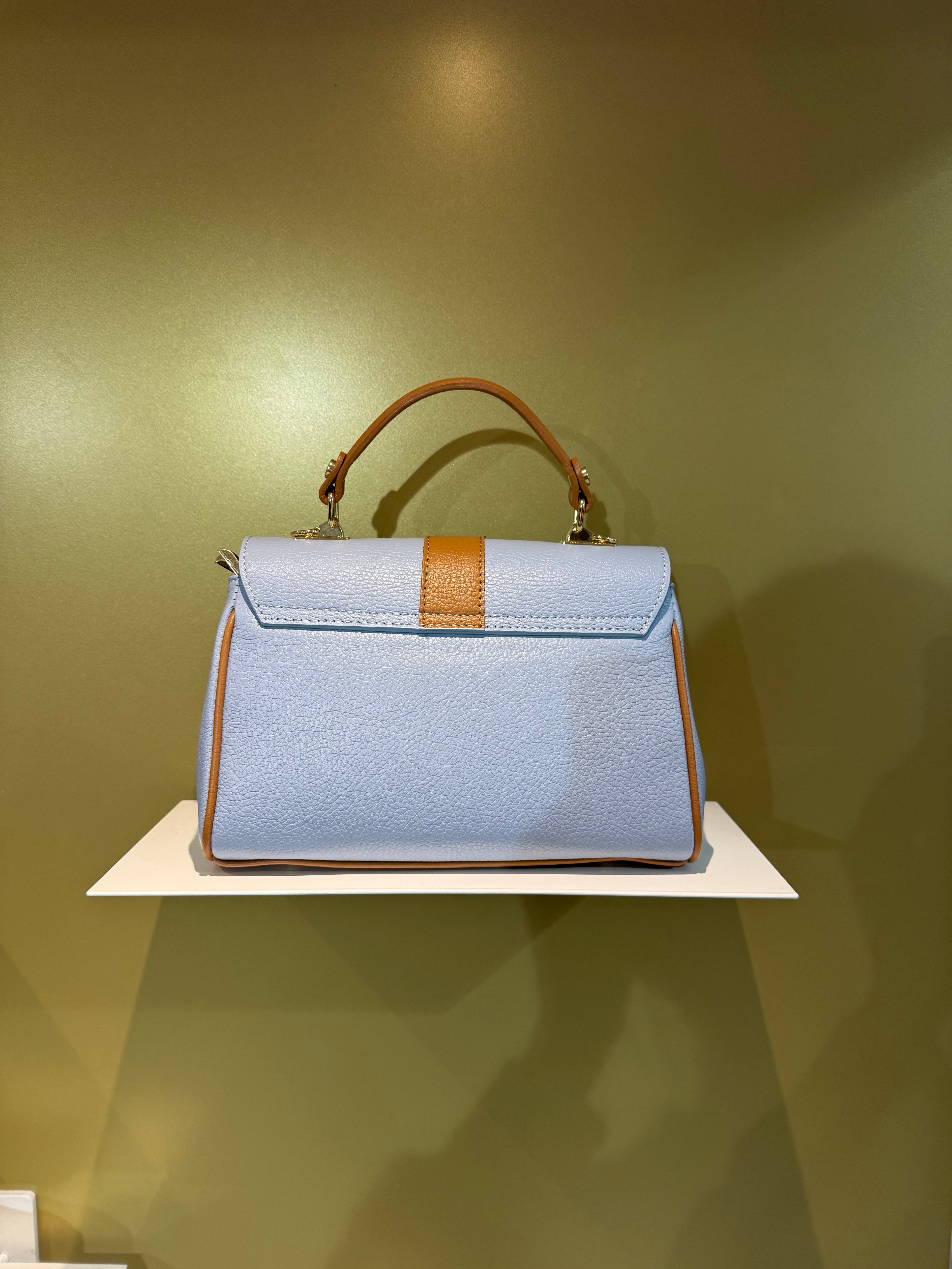 MVD Leather Classic Bag – Light Blue & Tan