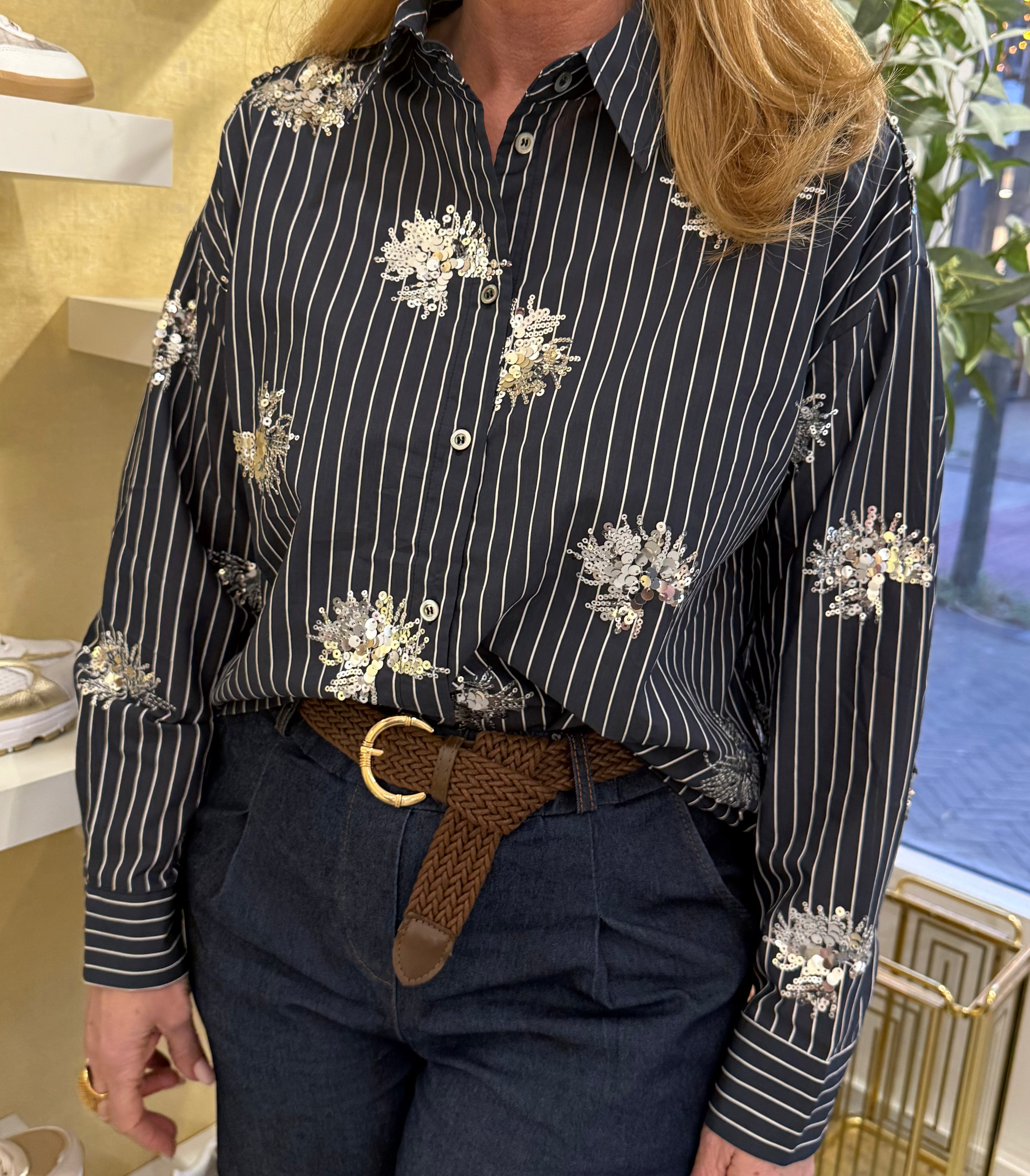 Nukus Tessa Blouse Paillet Navy
