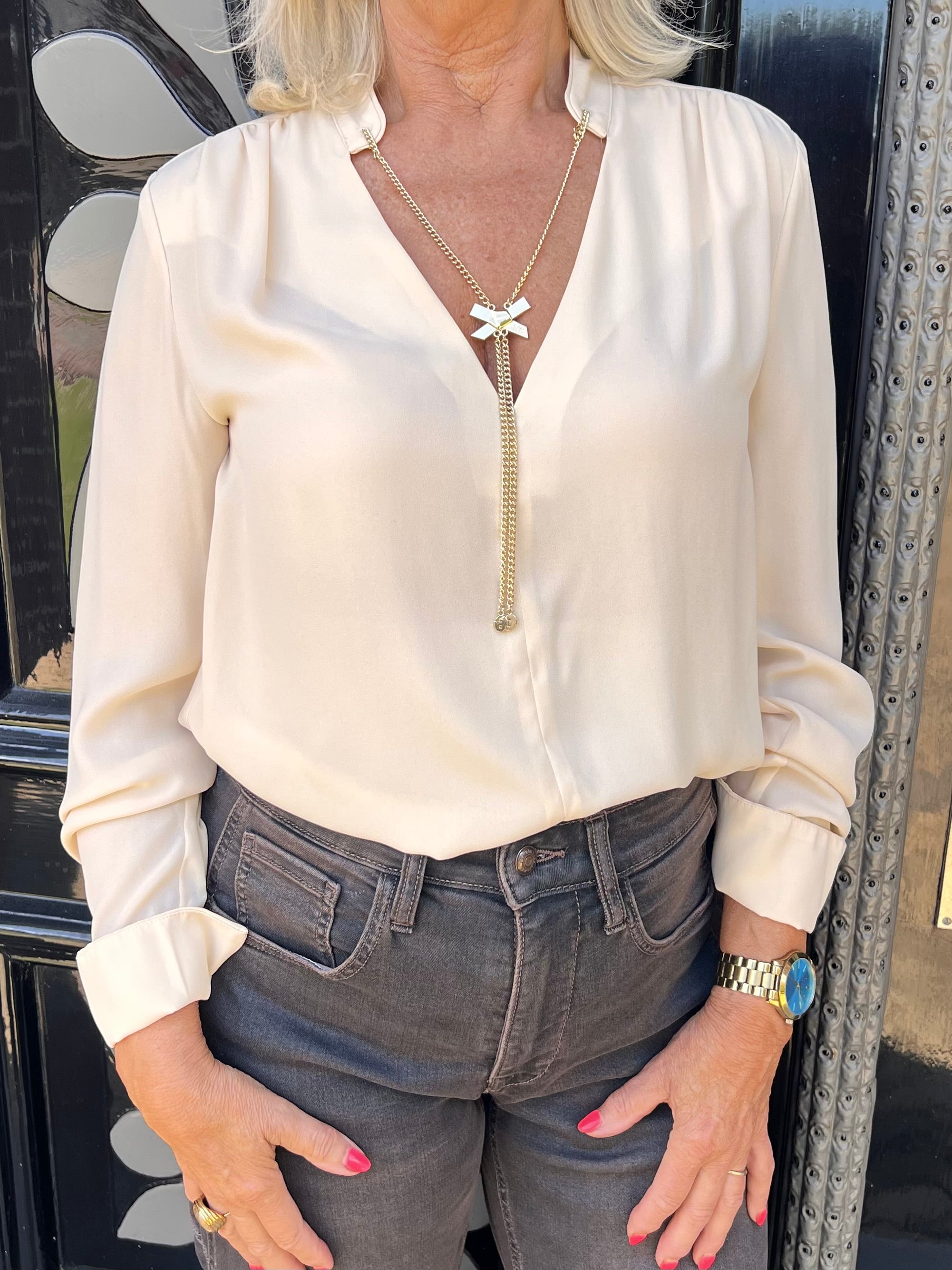 Silvian Heach Blouse Bow – Ecru