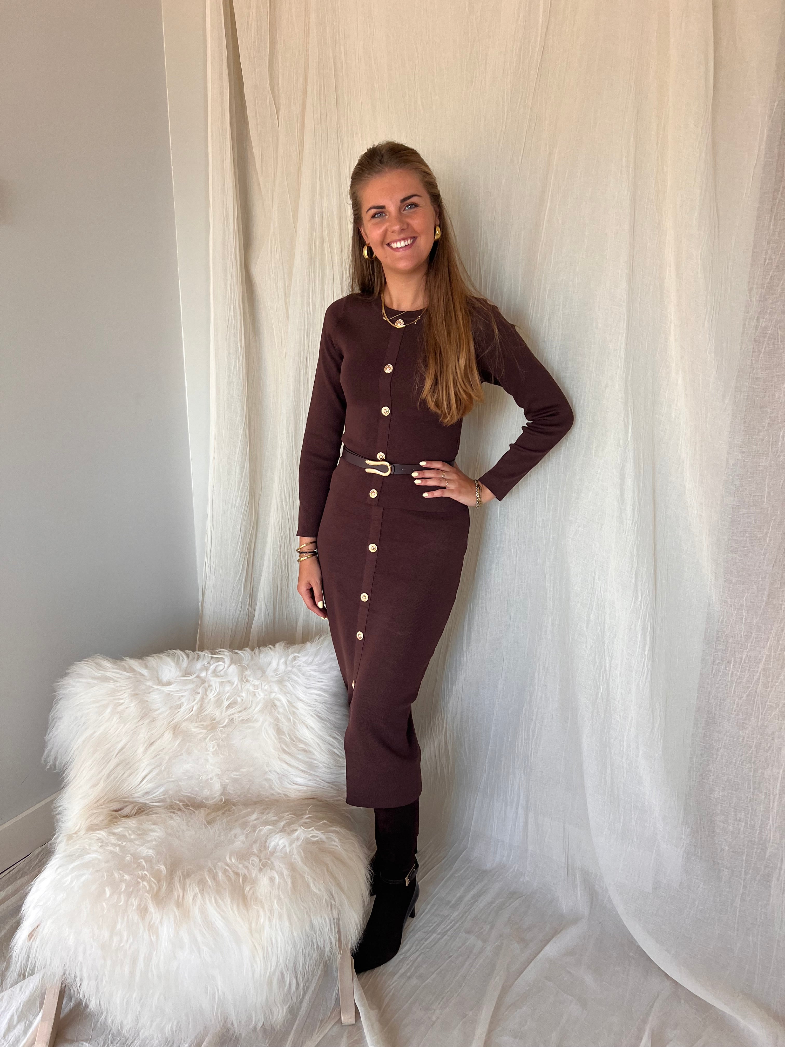 MVD 2-Delige Set Trui & Rok – Chocolate Brown