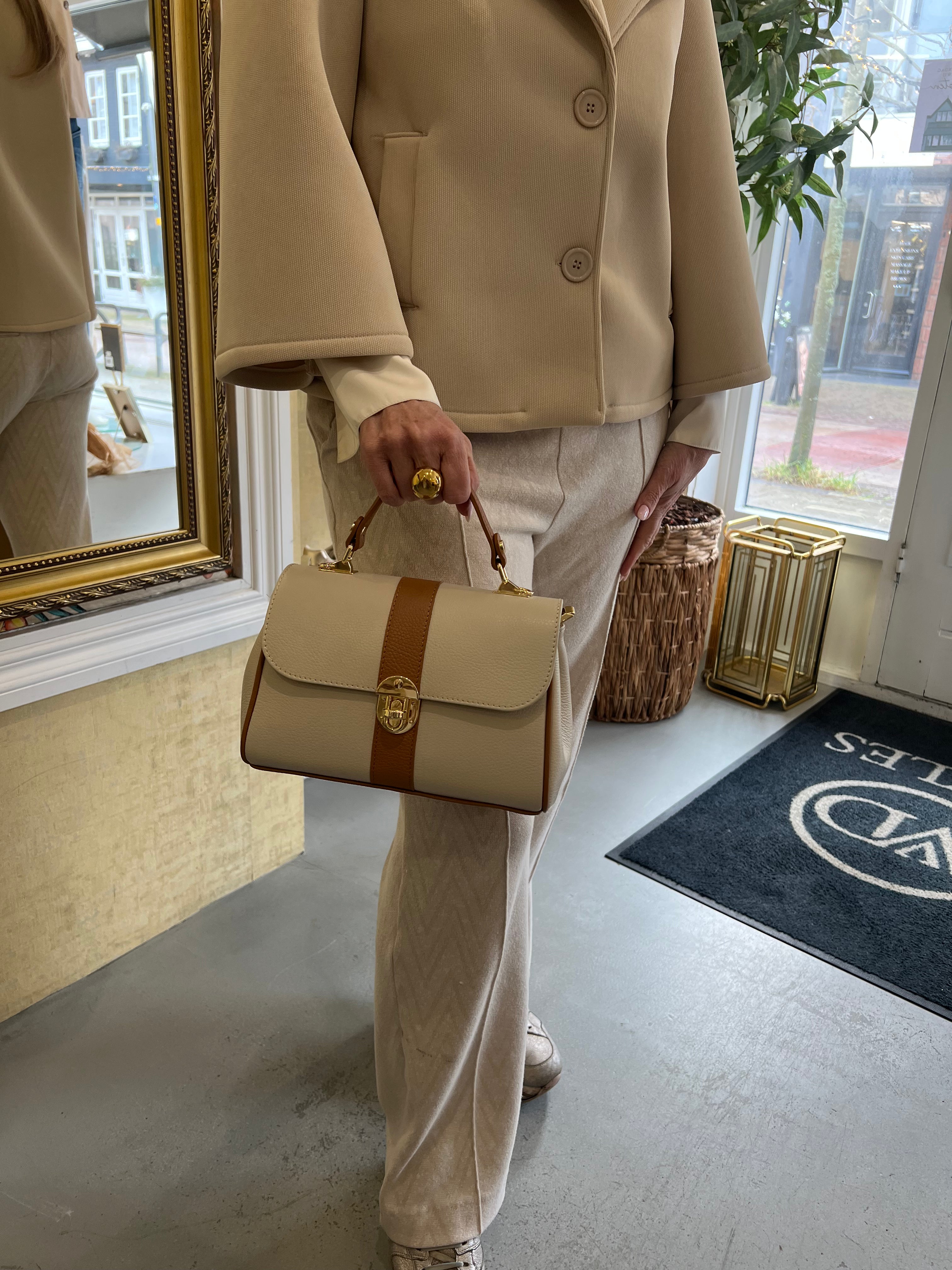 MVD Leather Classic Bag – Ivory & Tan