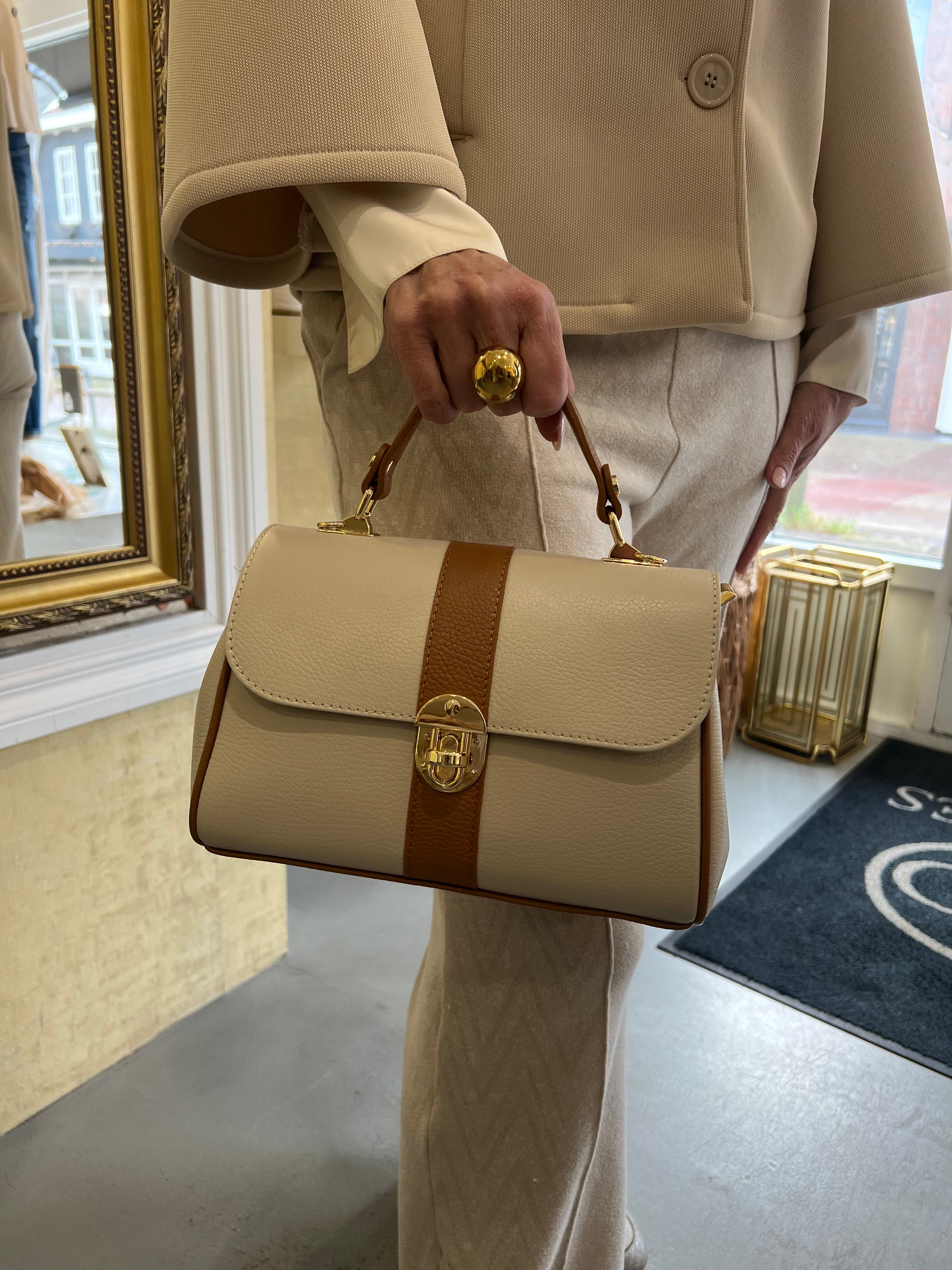 MVD Leather Classic Bag – Ivory & Tan