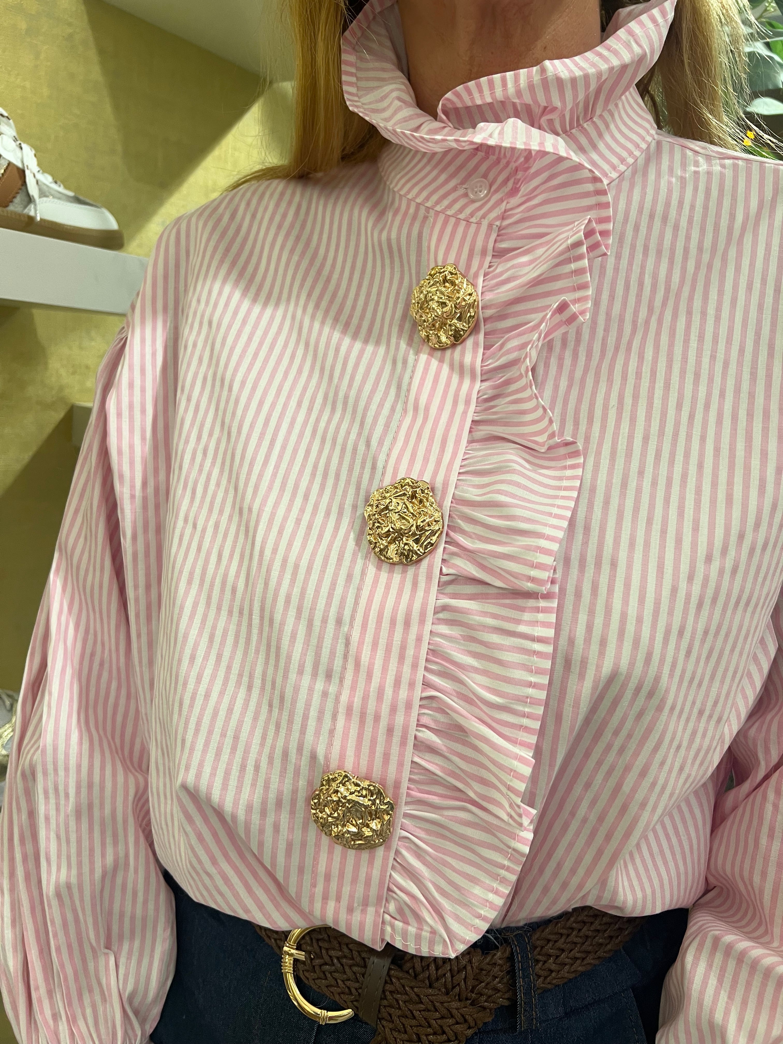 MVD Romantic Stripe Blouse Pink