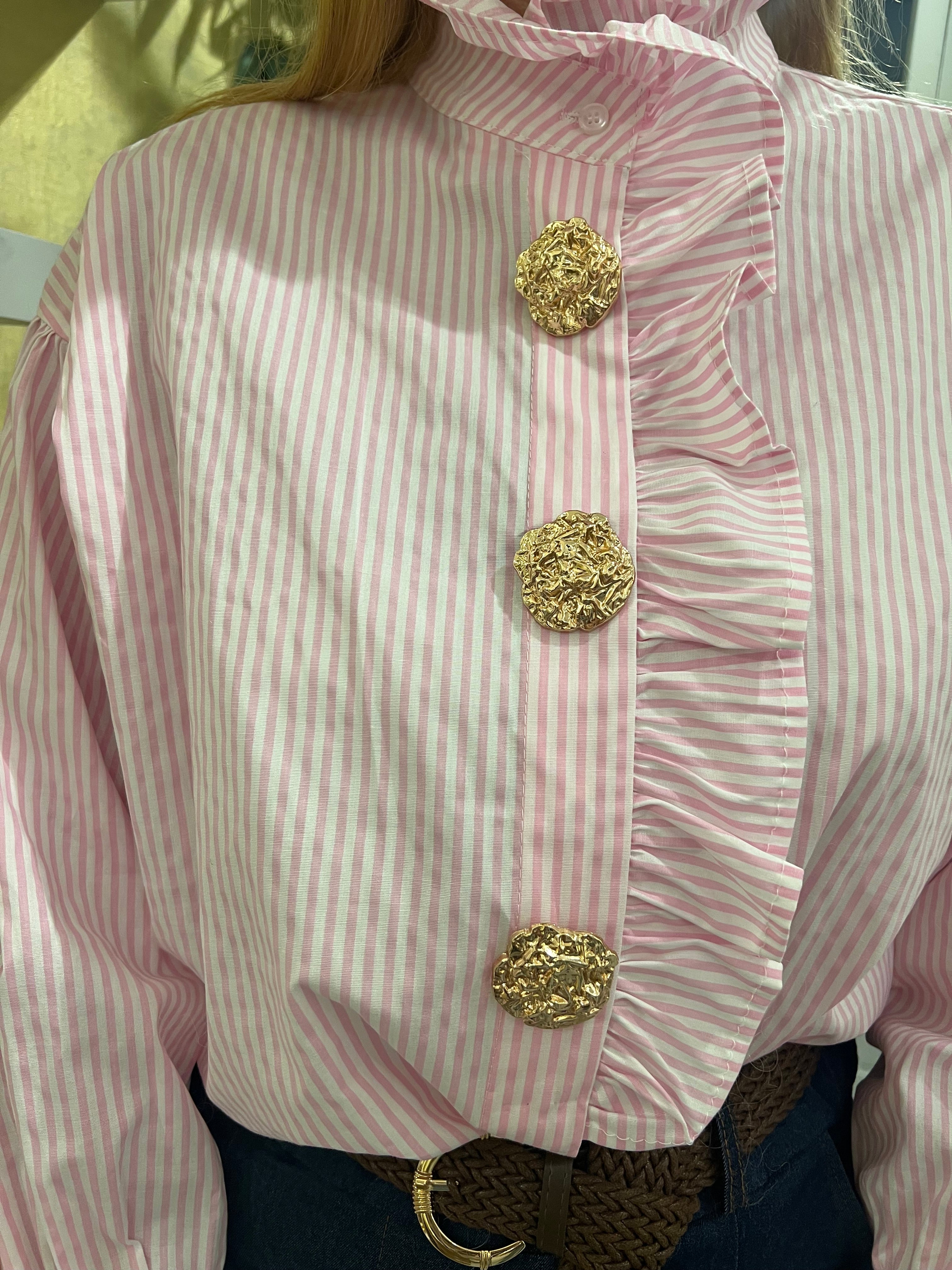 MVD Romantic Stripe Blouse Pink