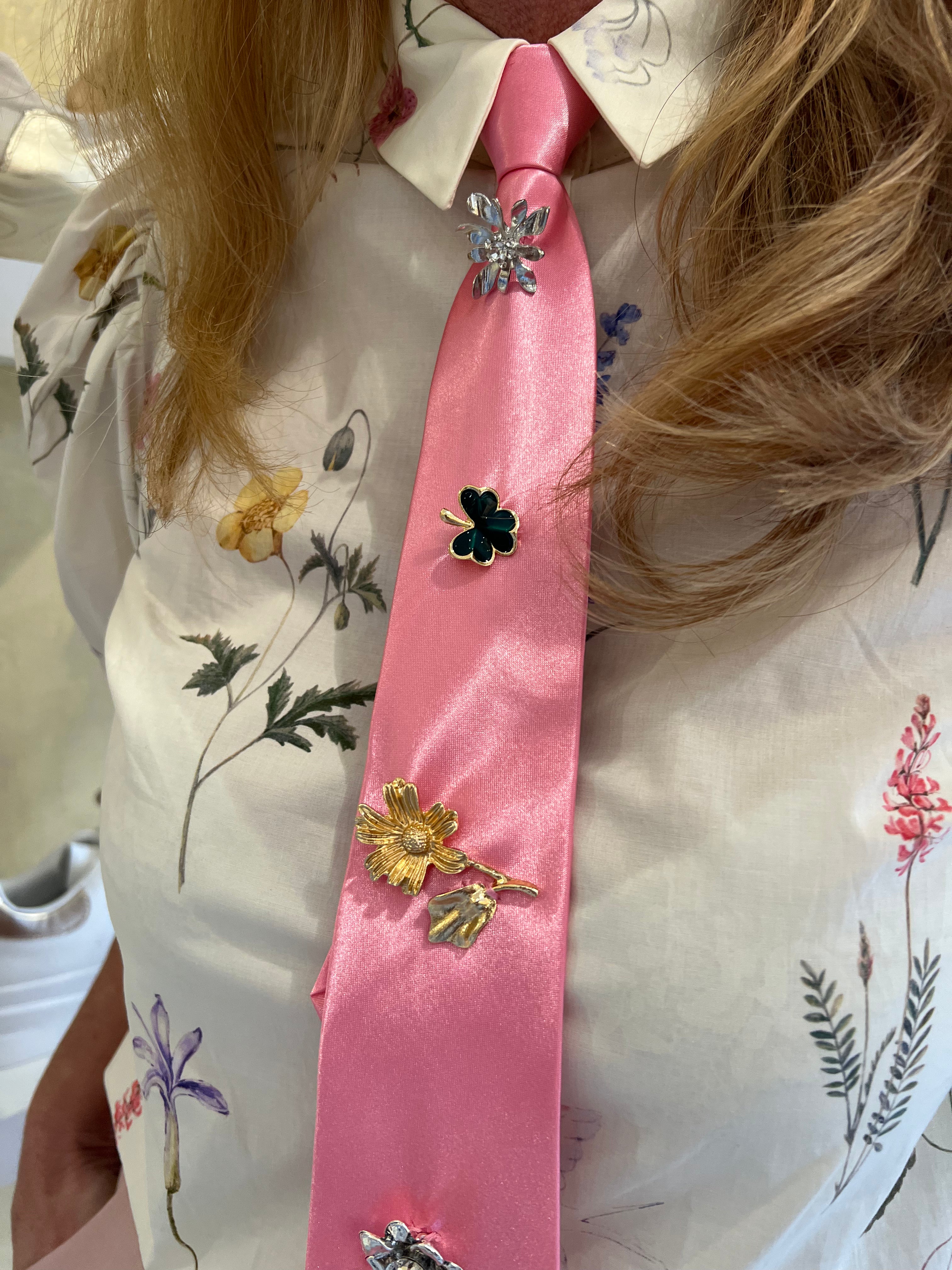 MVD Stropdas Bloom Broches Pink