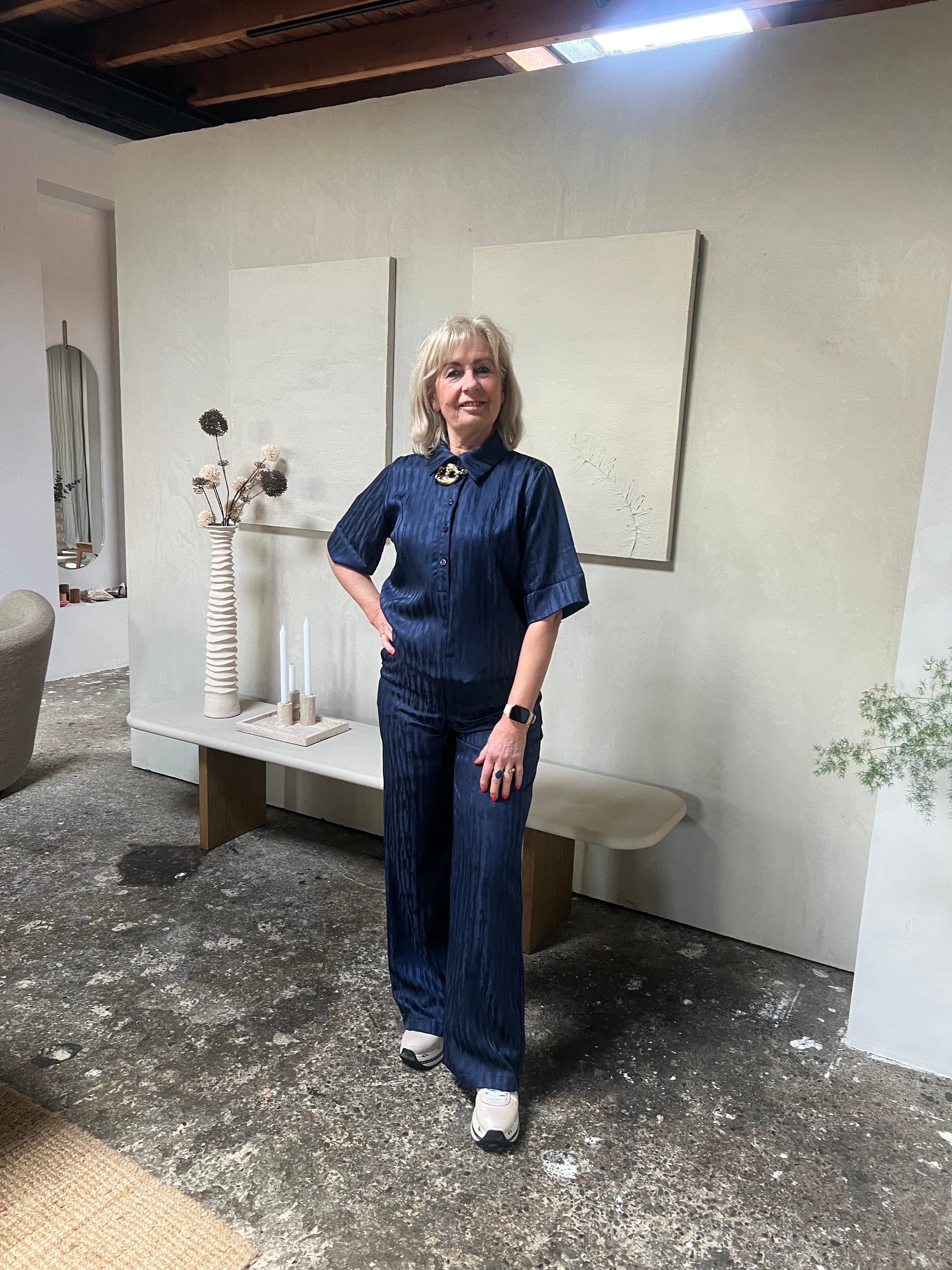 Helena Hart Broek Chie Gloss Marine