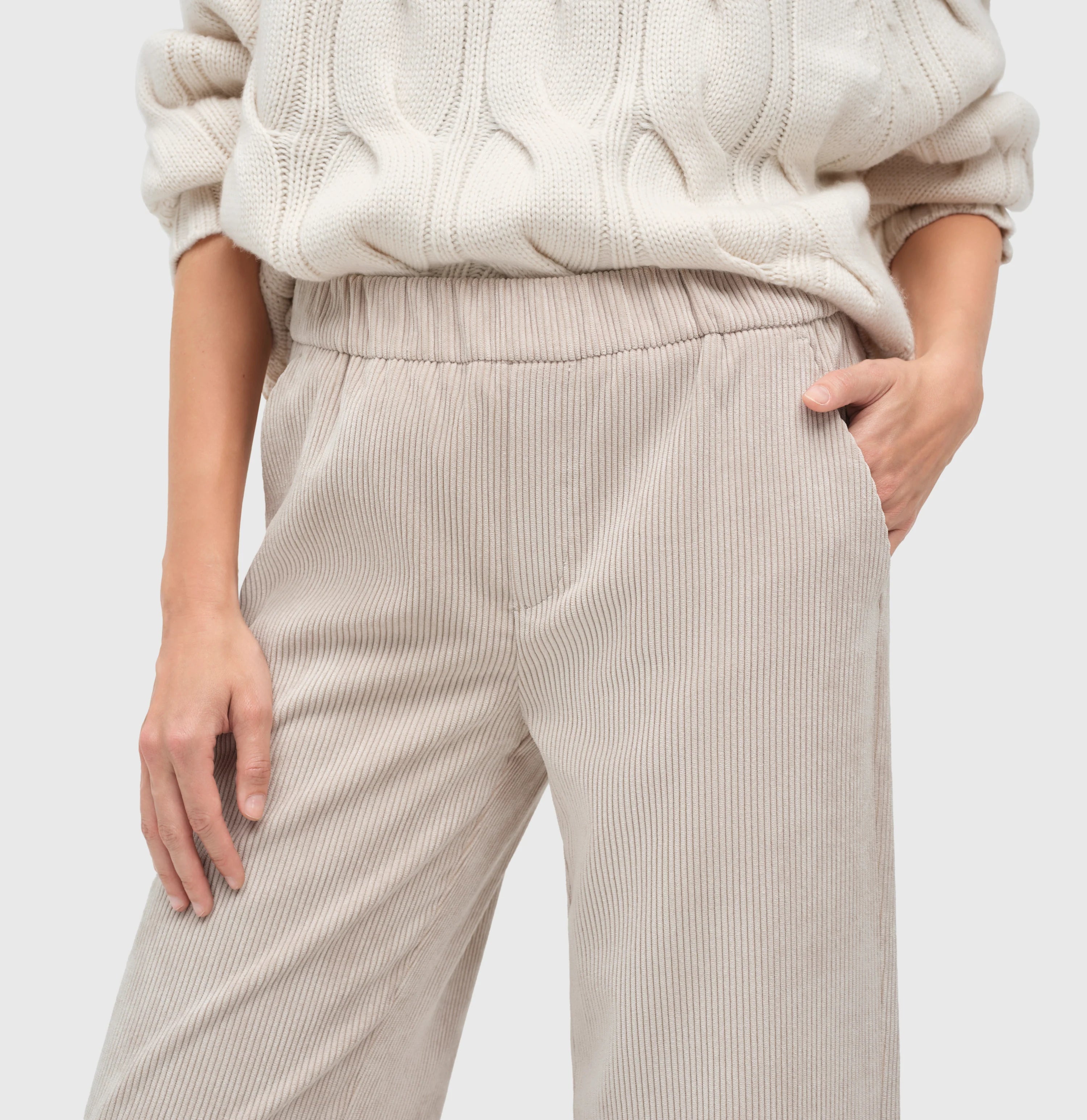 MAC Corduroy broek sand beige