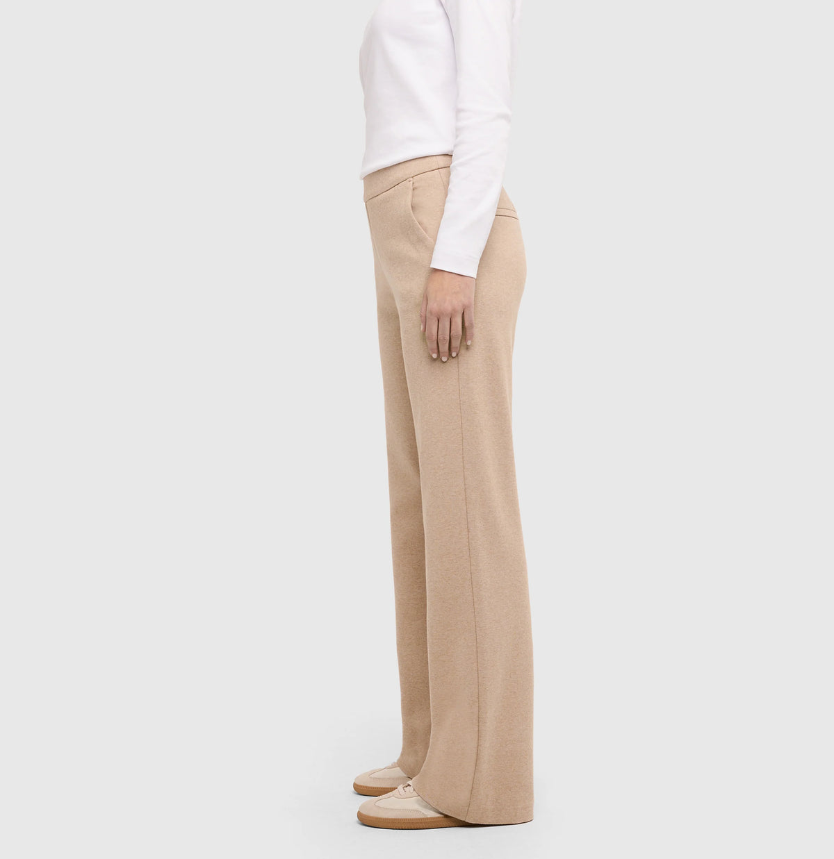 MAC Chiara Wide Leg Pantalon – Oyster Melange