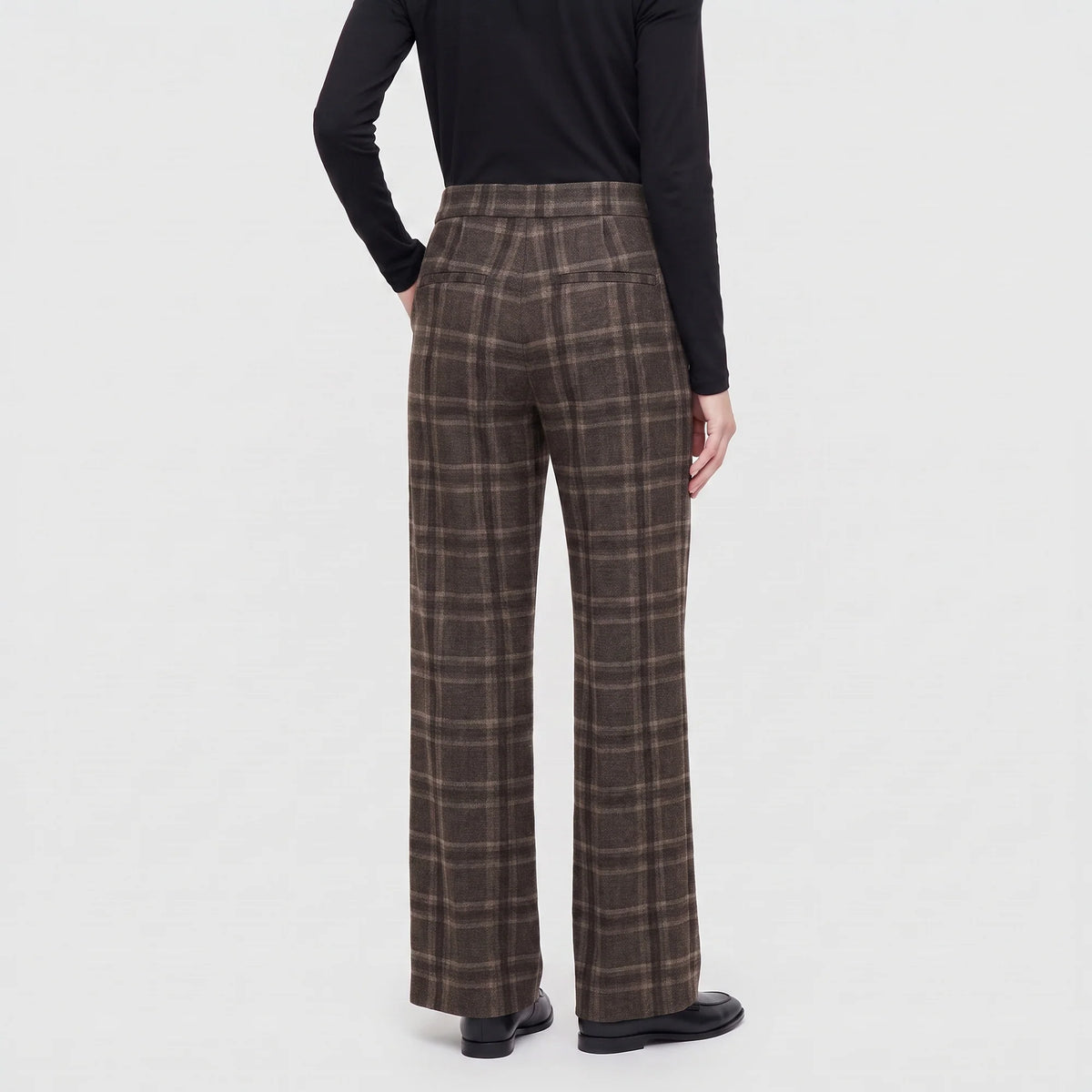 MAC Chiara Wide Leg Pantalon Night Brown Check