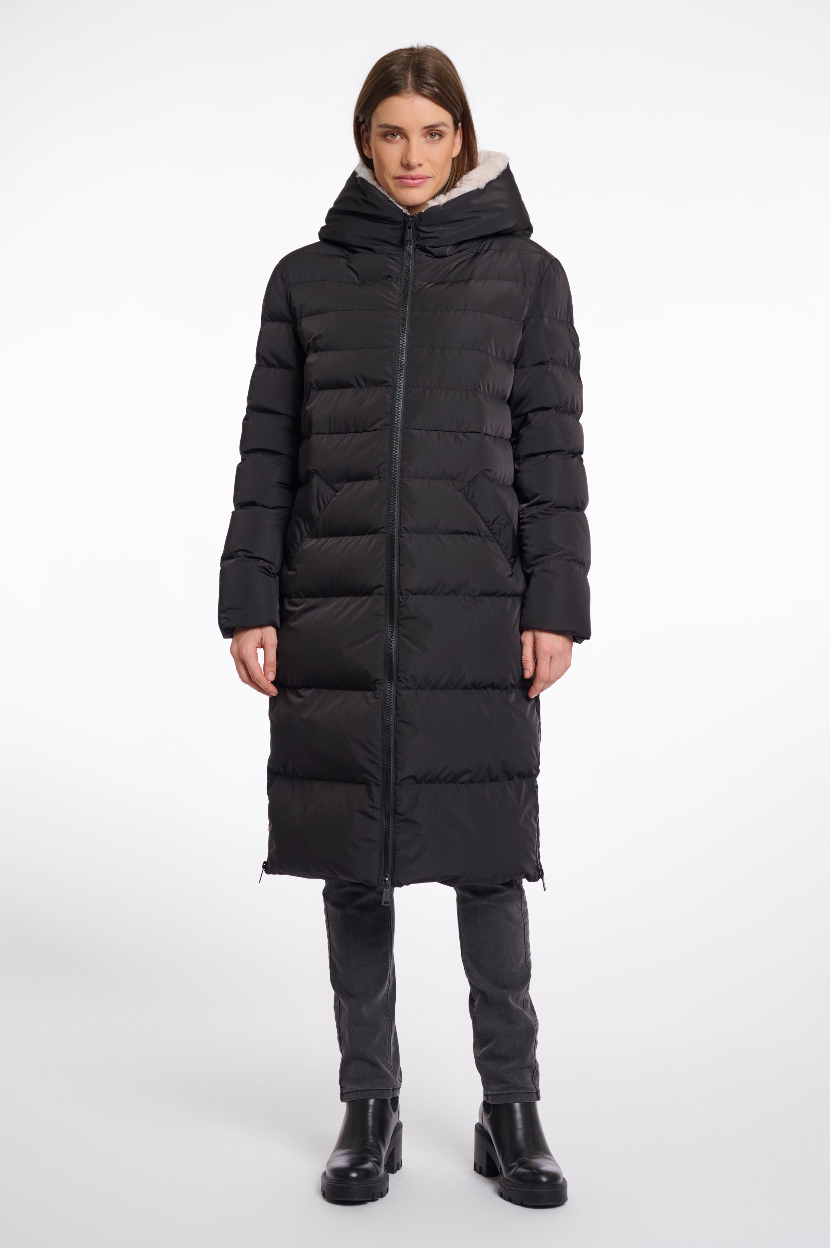 Rino & Pelle Keilafur jas zwart