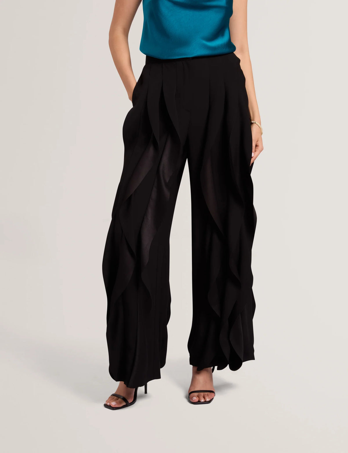 Ted Baker Caelfa Ruffle Detail Trouser Black