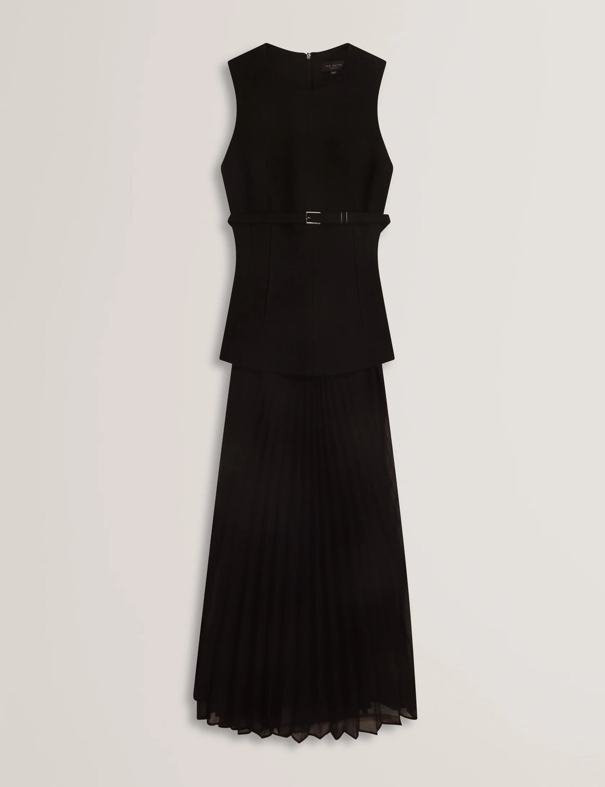 Ted Baker Raddimk Boucle Top Pleated Midi Dress Black
