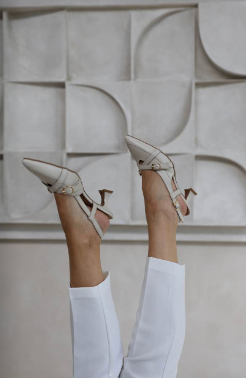 Babouche Joy Slingback Off White