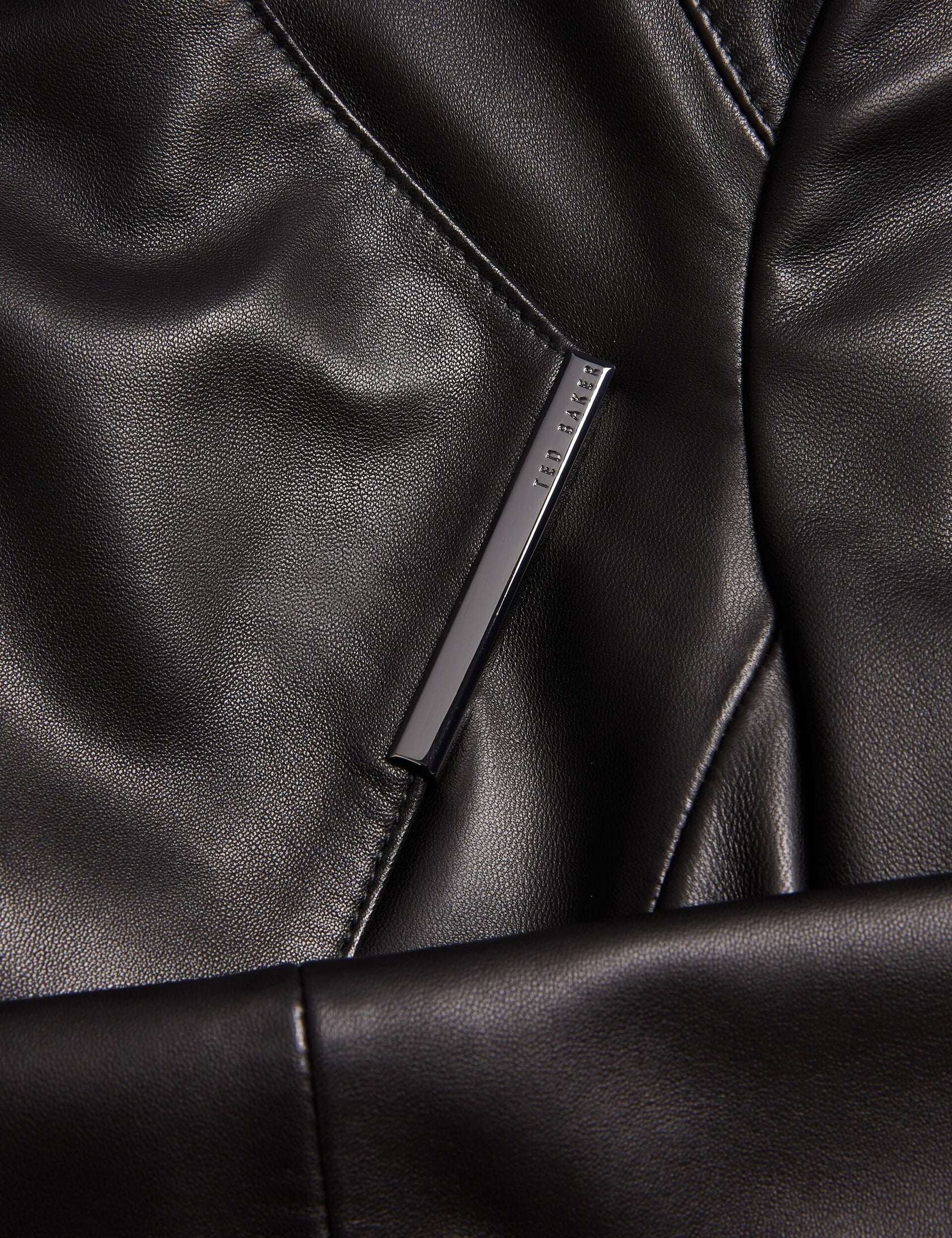 Ted Baker Leren Jasje Riyoze zwart