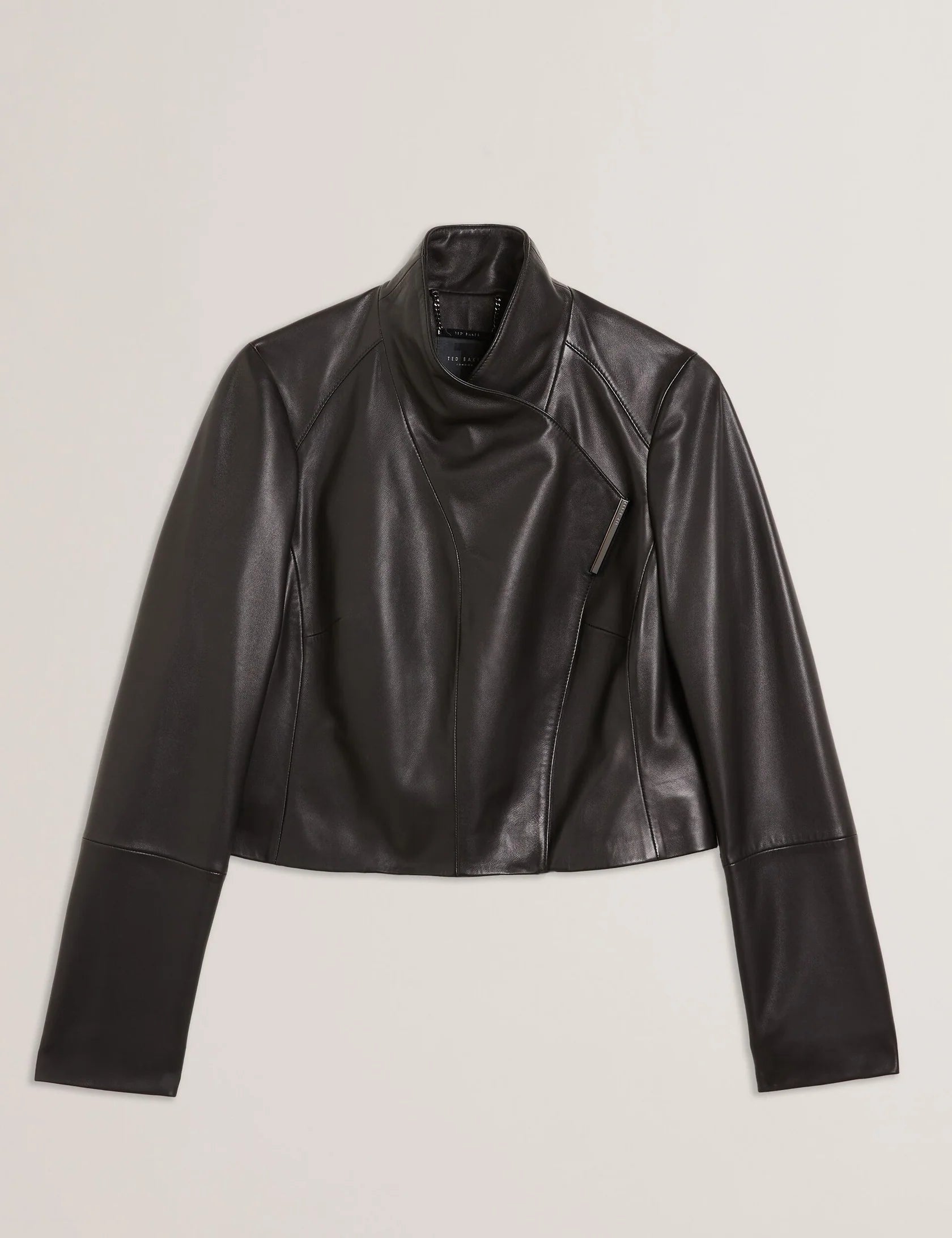 Ted Baker Leren Jasje Riyoze zwart