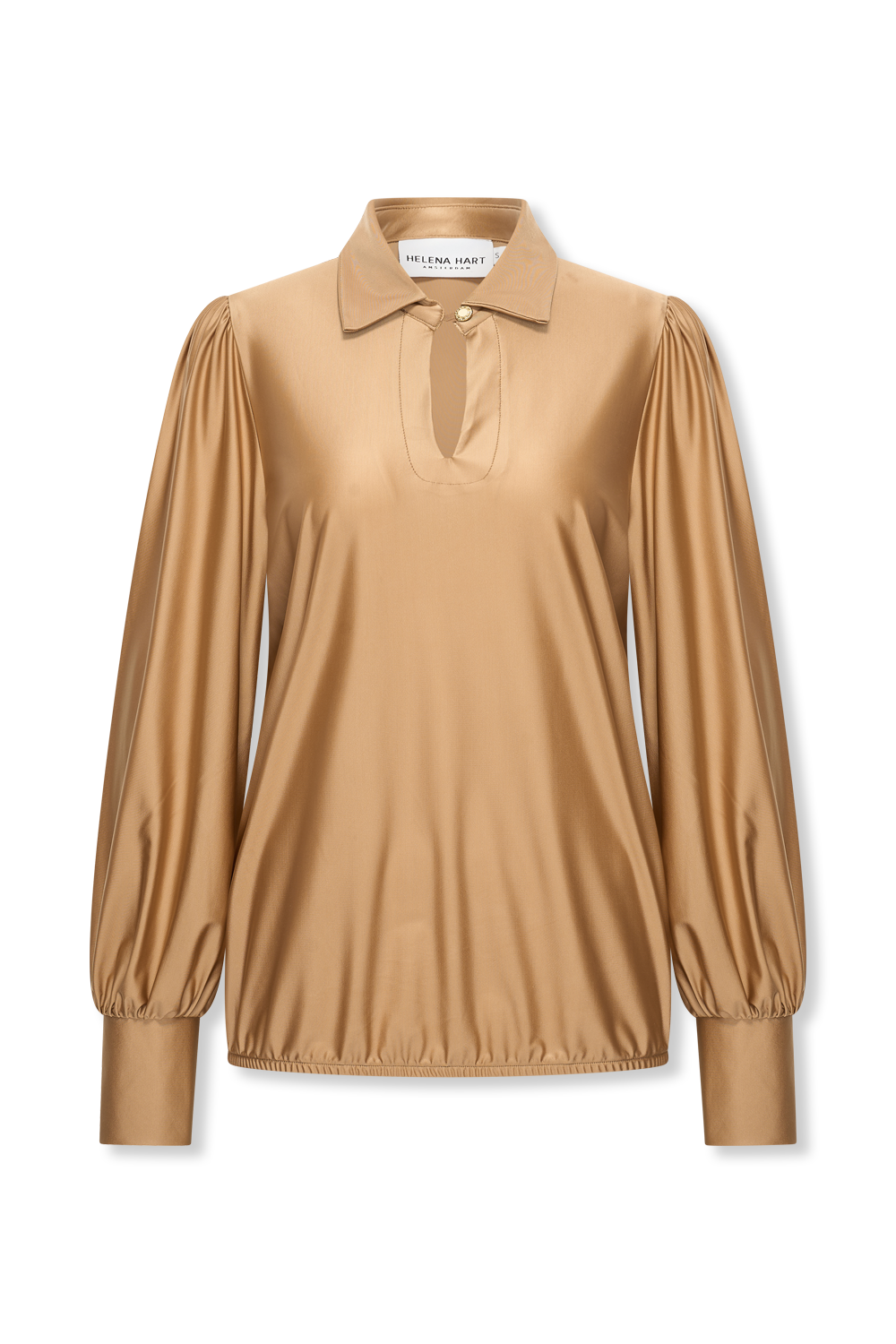 Helena Hart top Seda glans camel