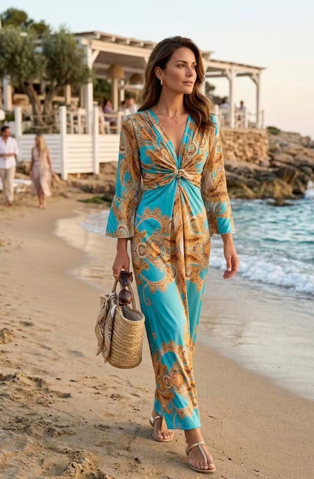 MVD Travel Dress Ornament Turquoise Long