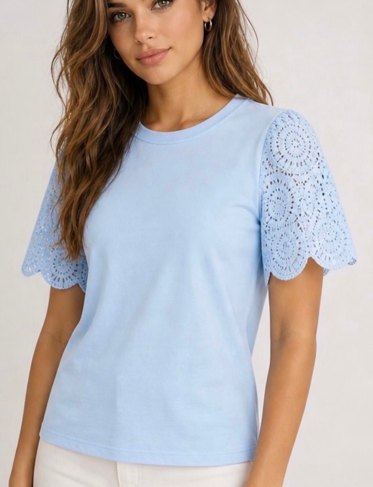 MVD Summer Lace Tee Light Blue