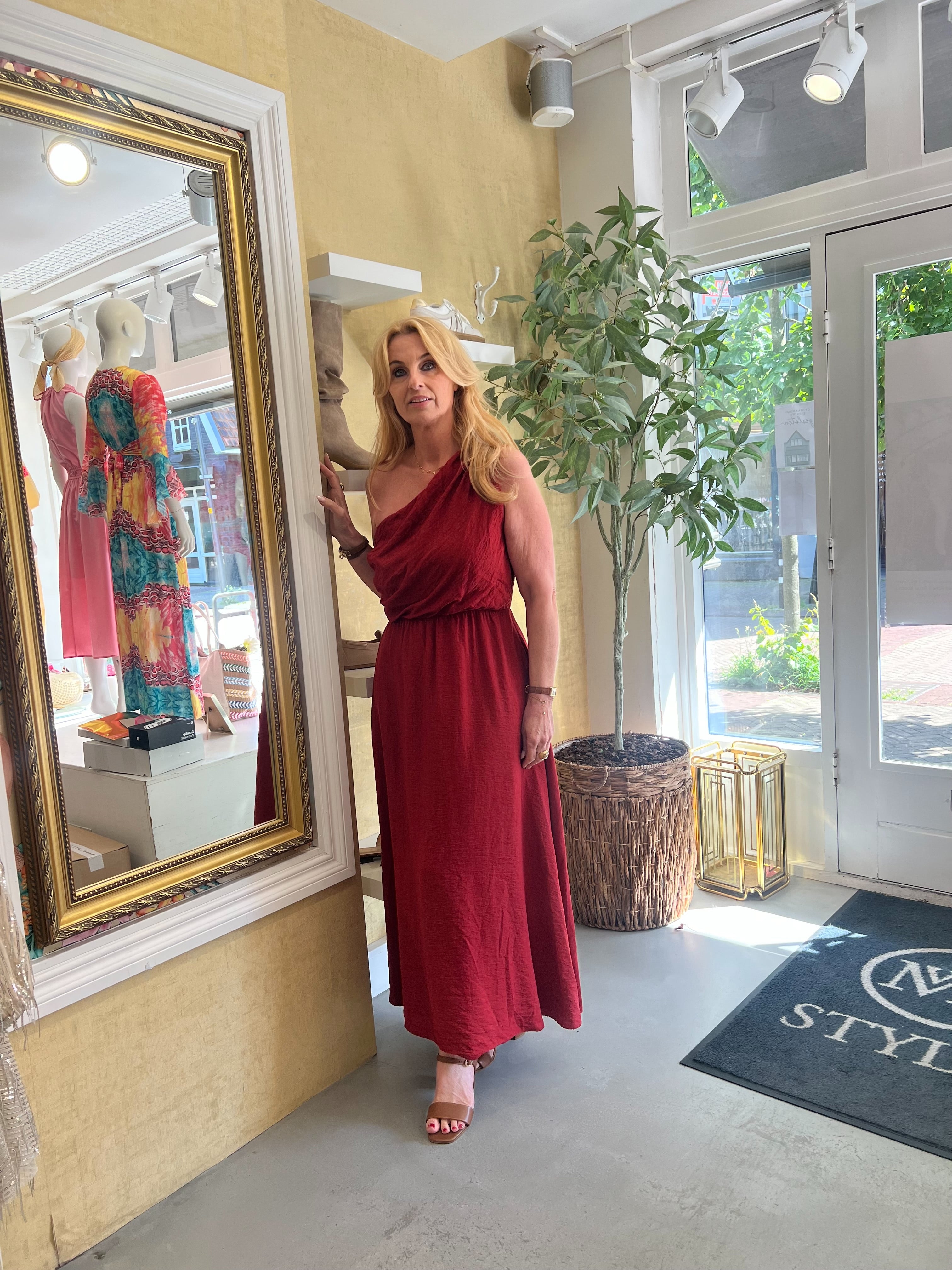 MVD One Shoulder Dress Terra Red