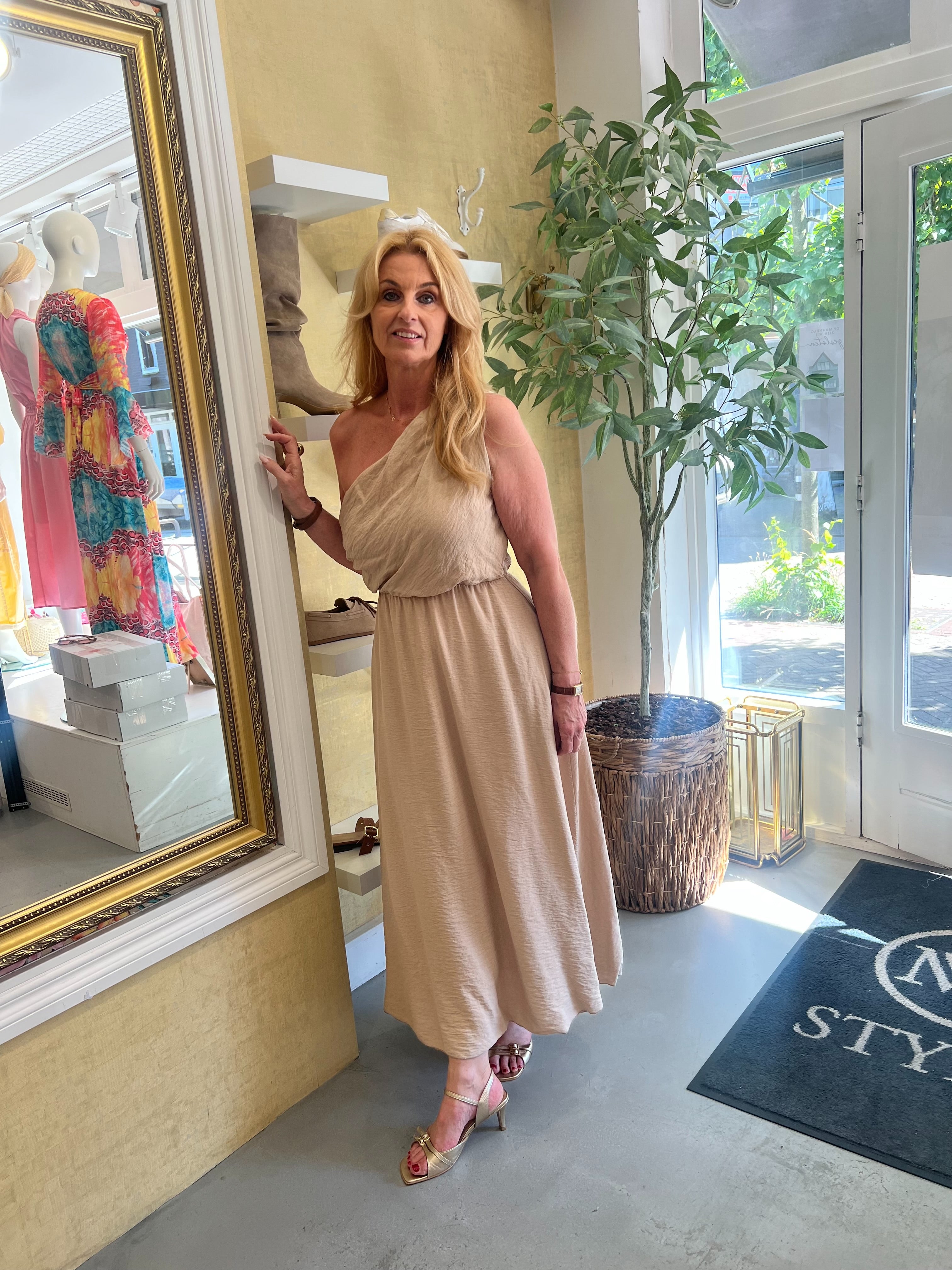 MVD One Shoulder Dress Sand