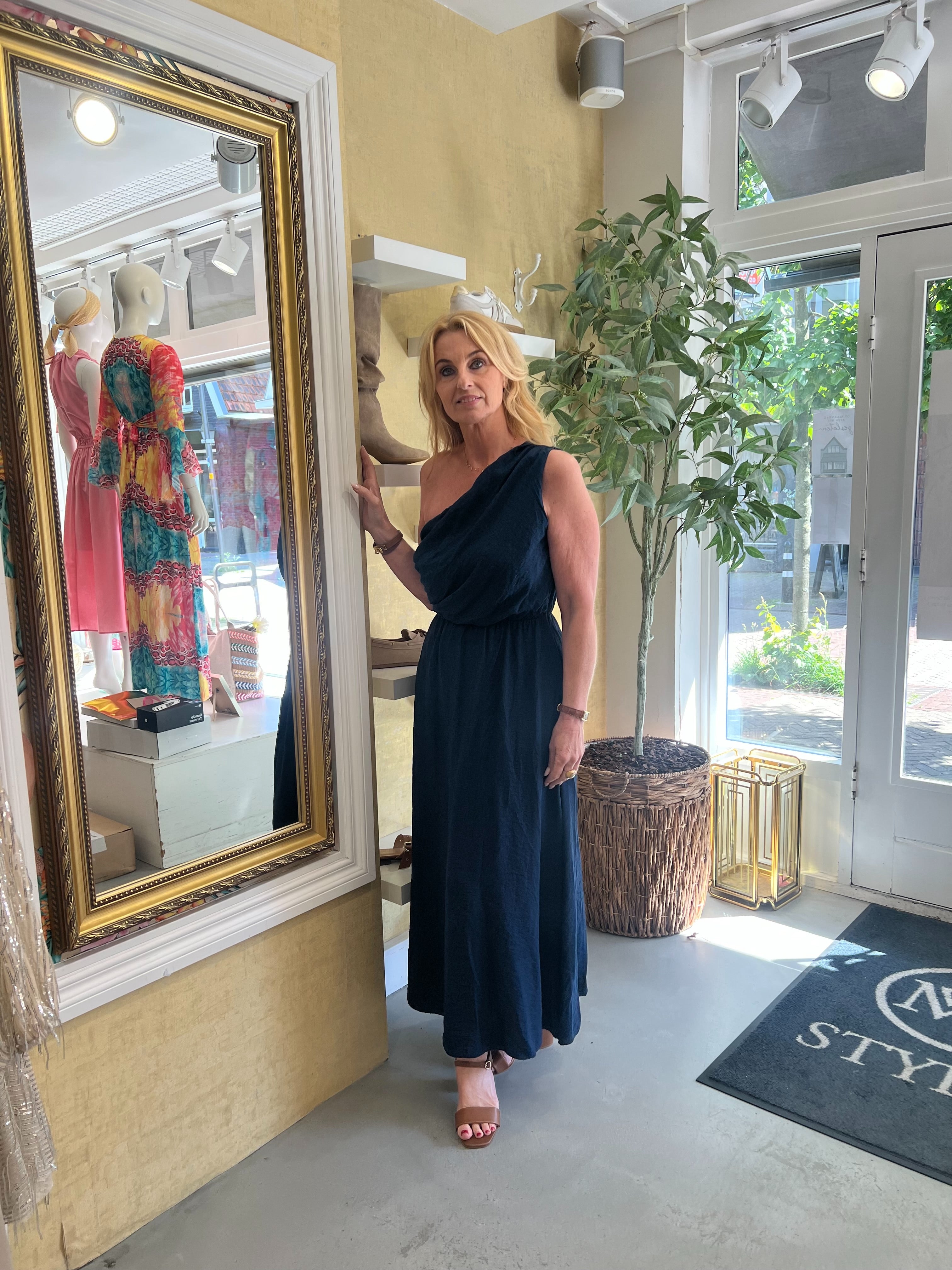 MVD One Shoulder Dress Navy