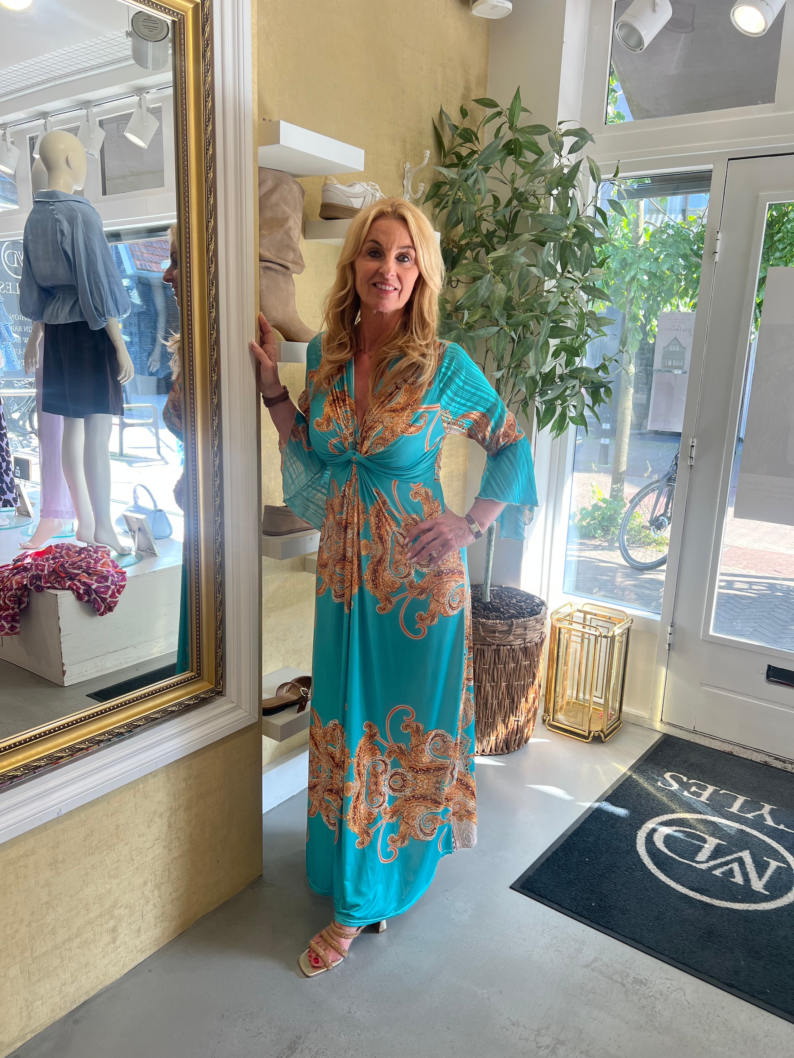 MVD Travel Dress Ornament Turquoise Long