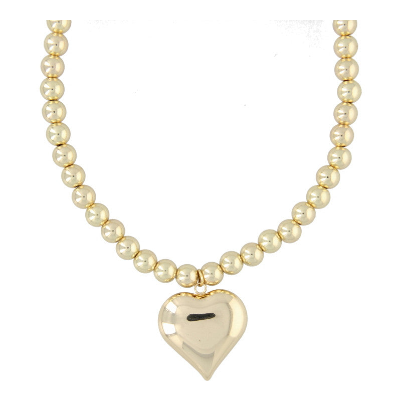 Fushi – 8mm 14K Gold Heart Necklace