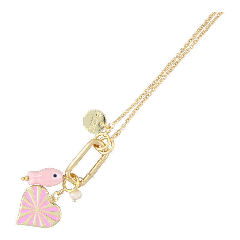 Fushi – Gold & Pink Pendant Necklace