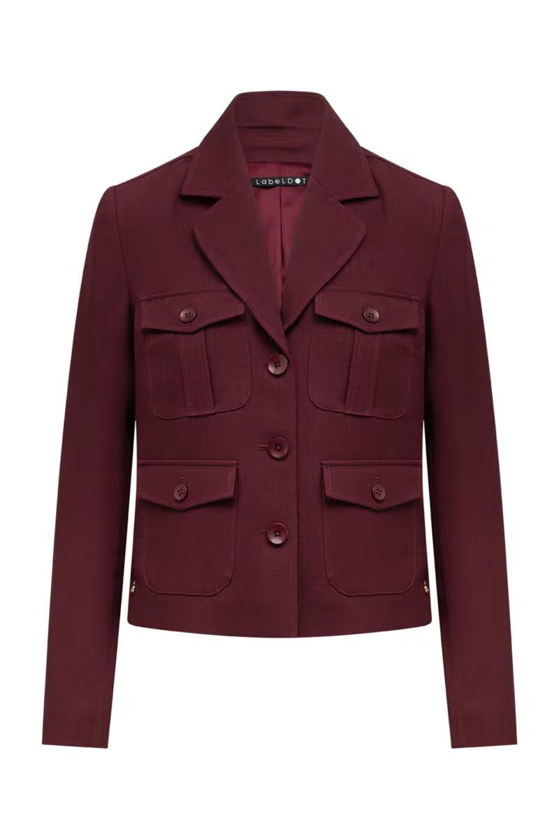 Label Dot Davina Blazer Burgundy