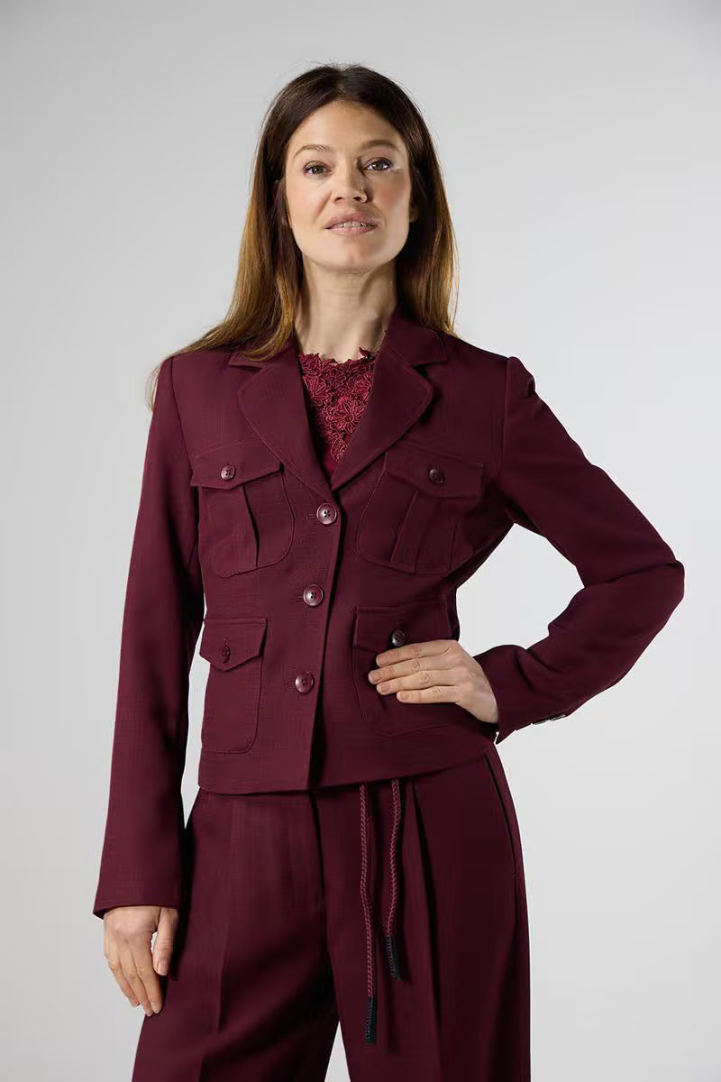 Label Dot Davina Blazer Burgundy