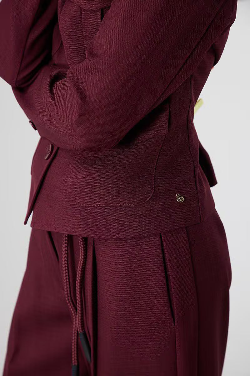 Label Dot Davina Blazer Burgundy