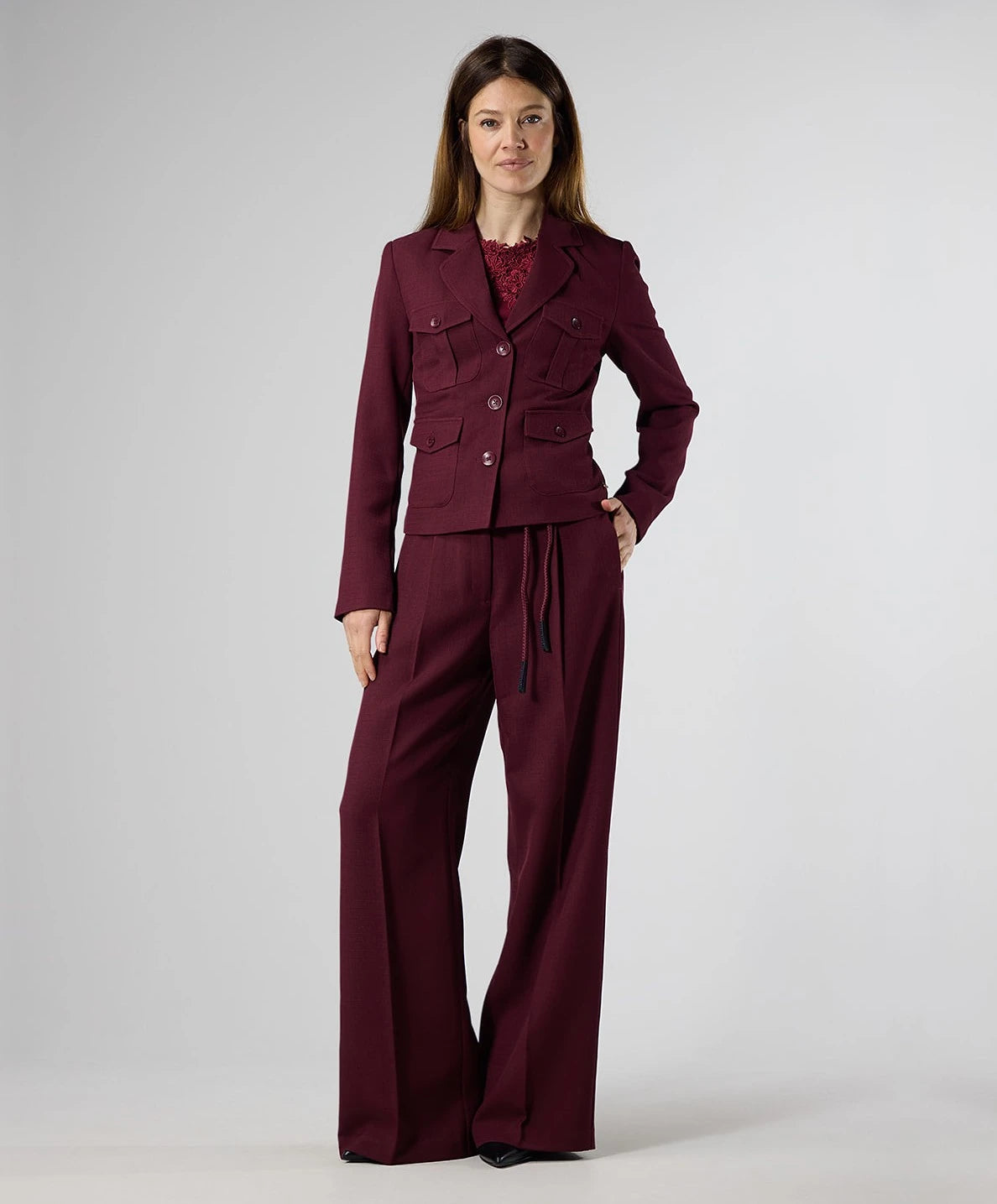 Label Dot Rosan Pantalon Burgundy