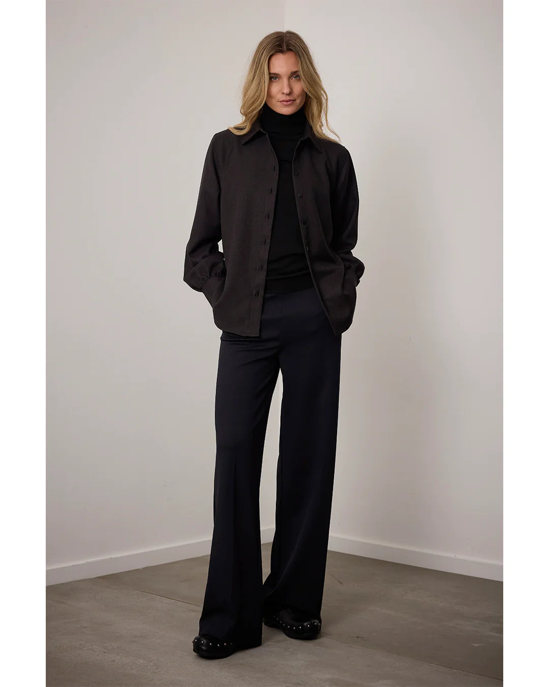 Corel Lily wide leg broek zwart