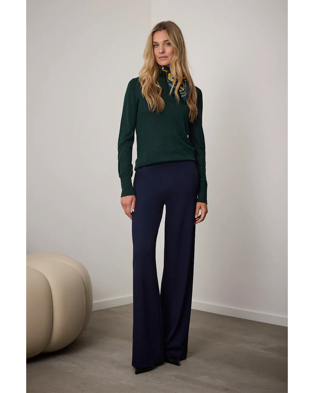 Corel Lily wide leg broek marine