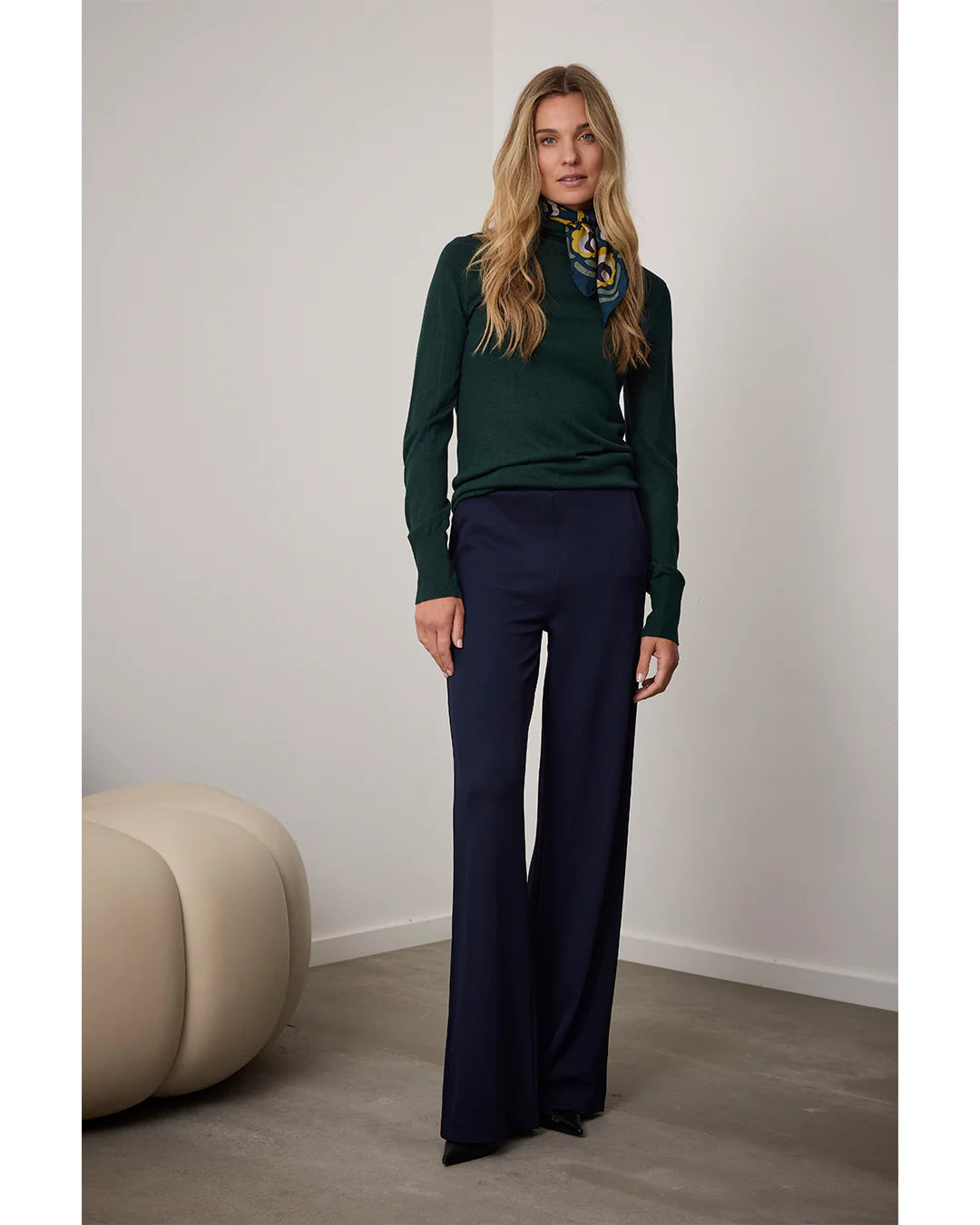 Corel Lily wide leg broek marine