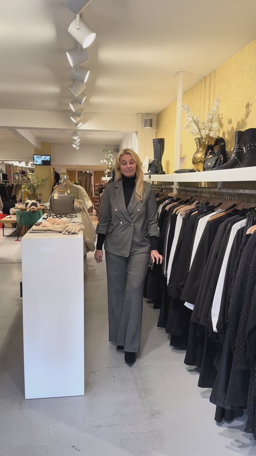 Rinascimento Broek Tweed grijs