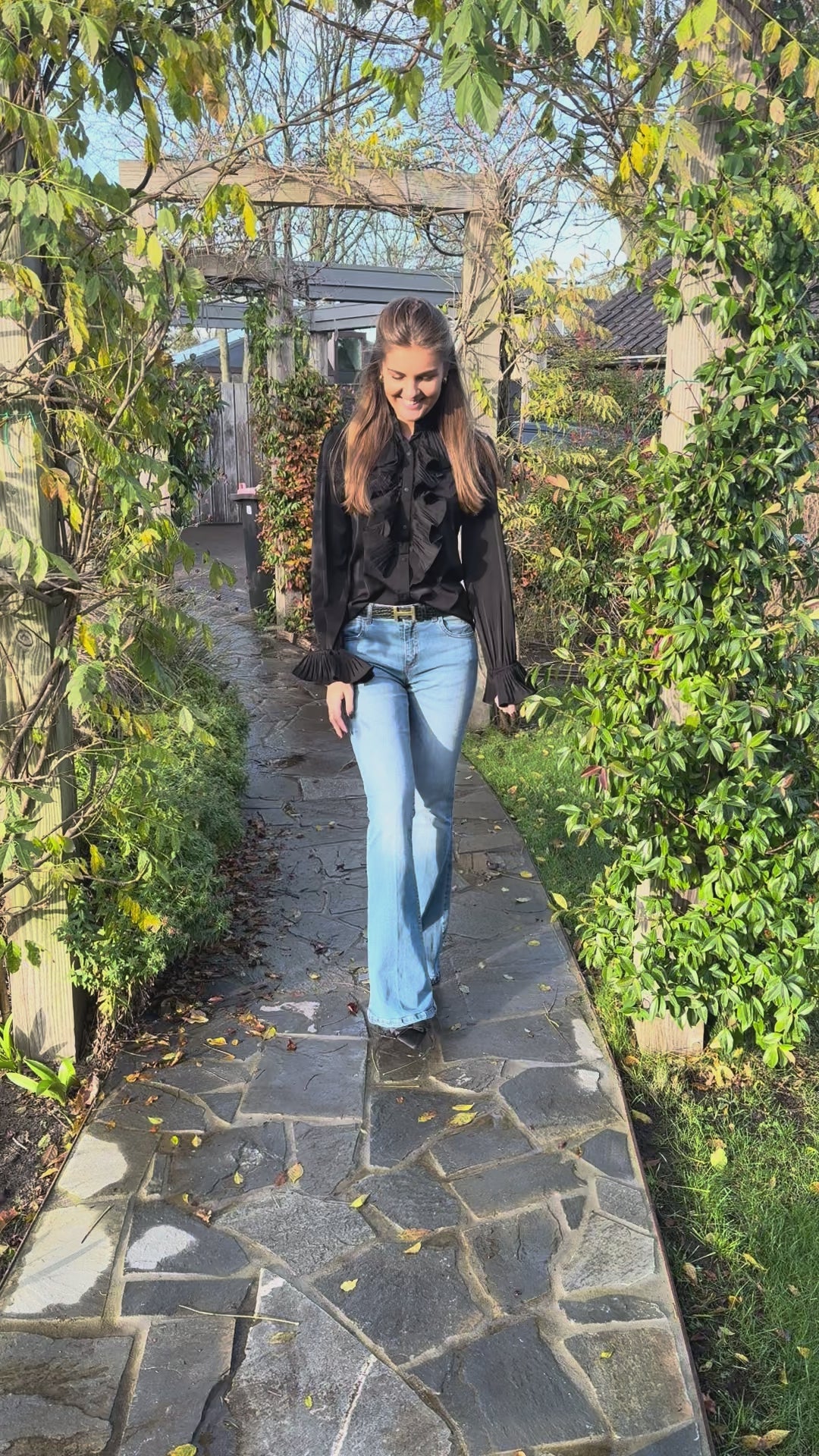 MVD Clothes Ruche blouse zwart