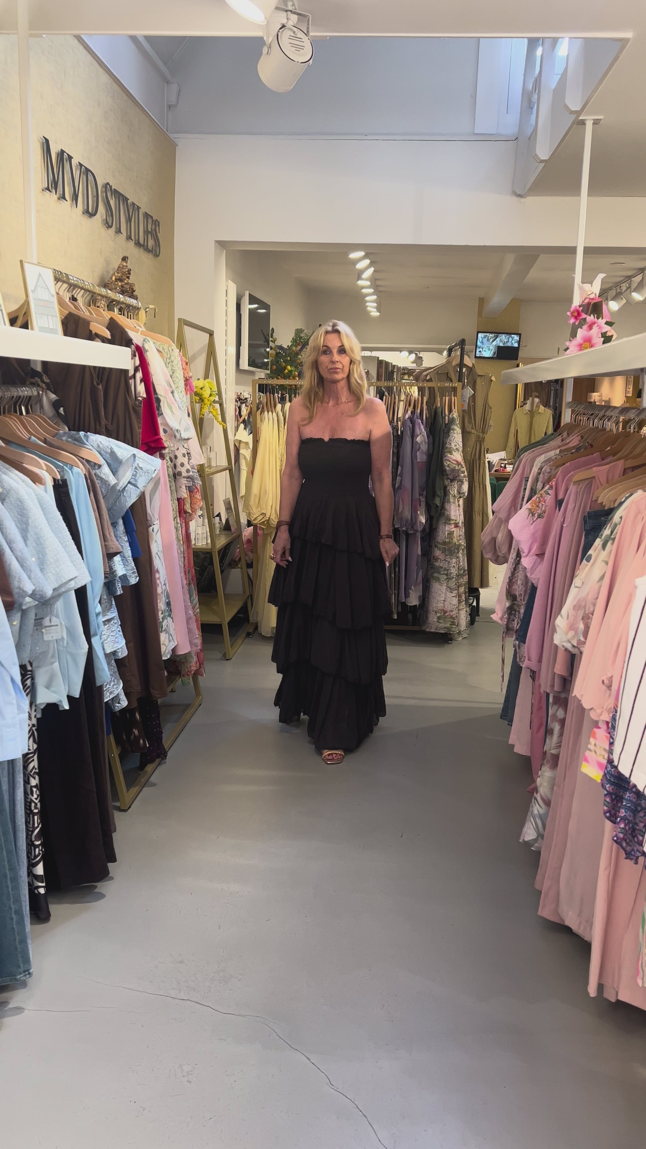 MVD Ruffle Maxi Jurk Bruin