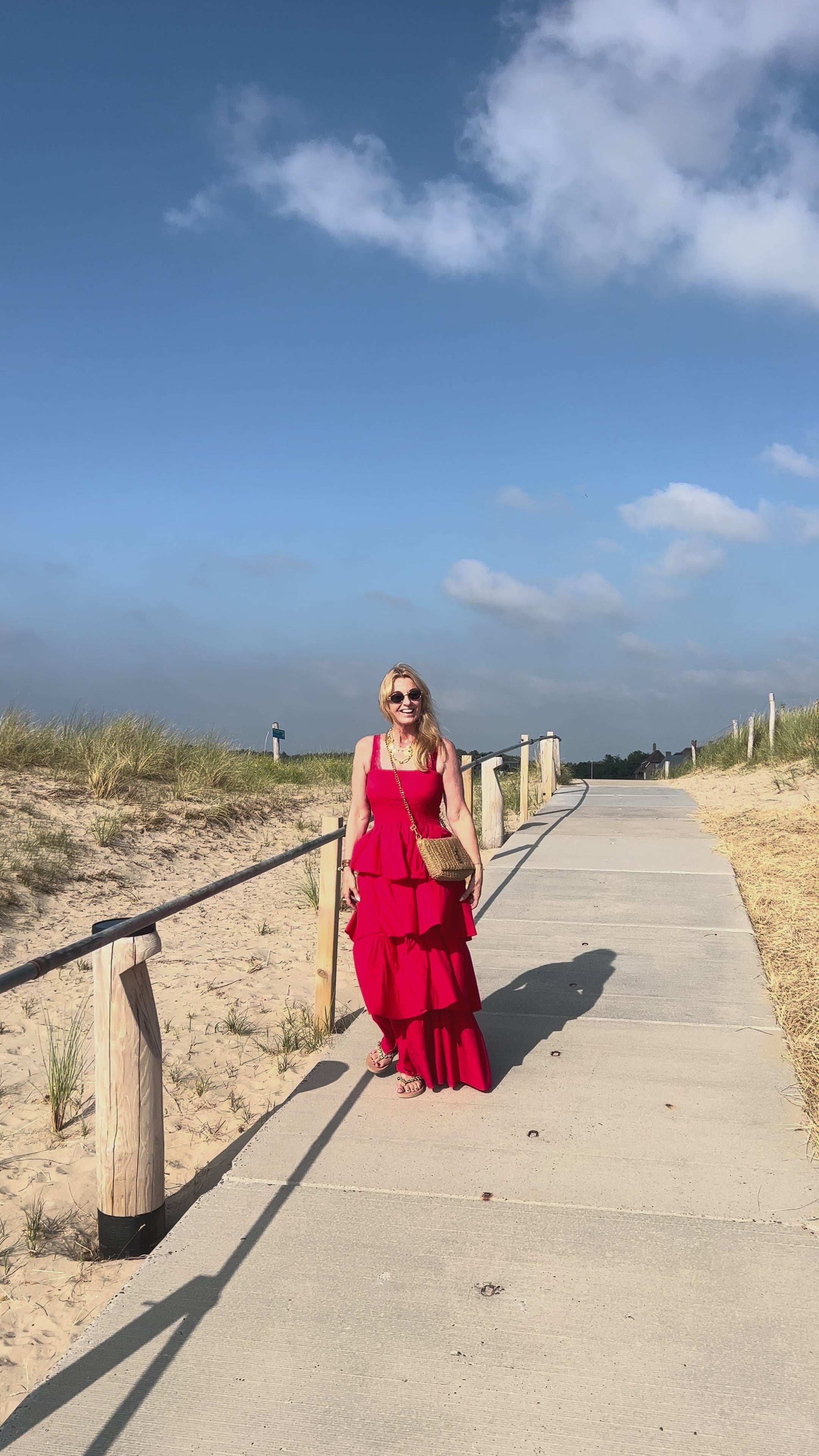 MVD Ruffle Maxi Jurk Red