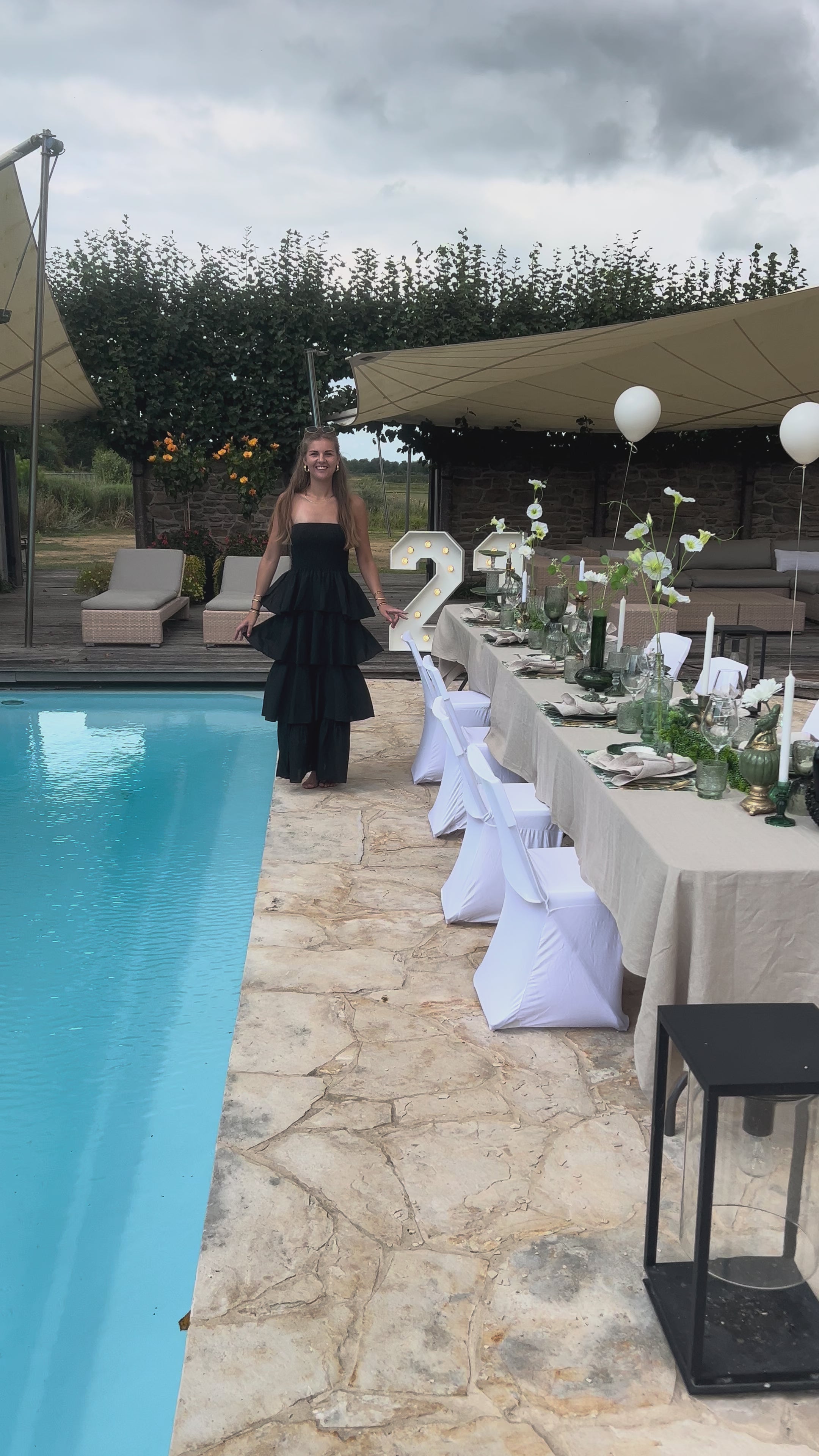 MVD Ruffle Maxi Jurk Black